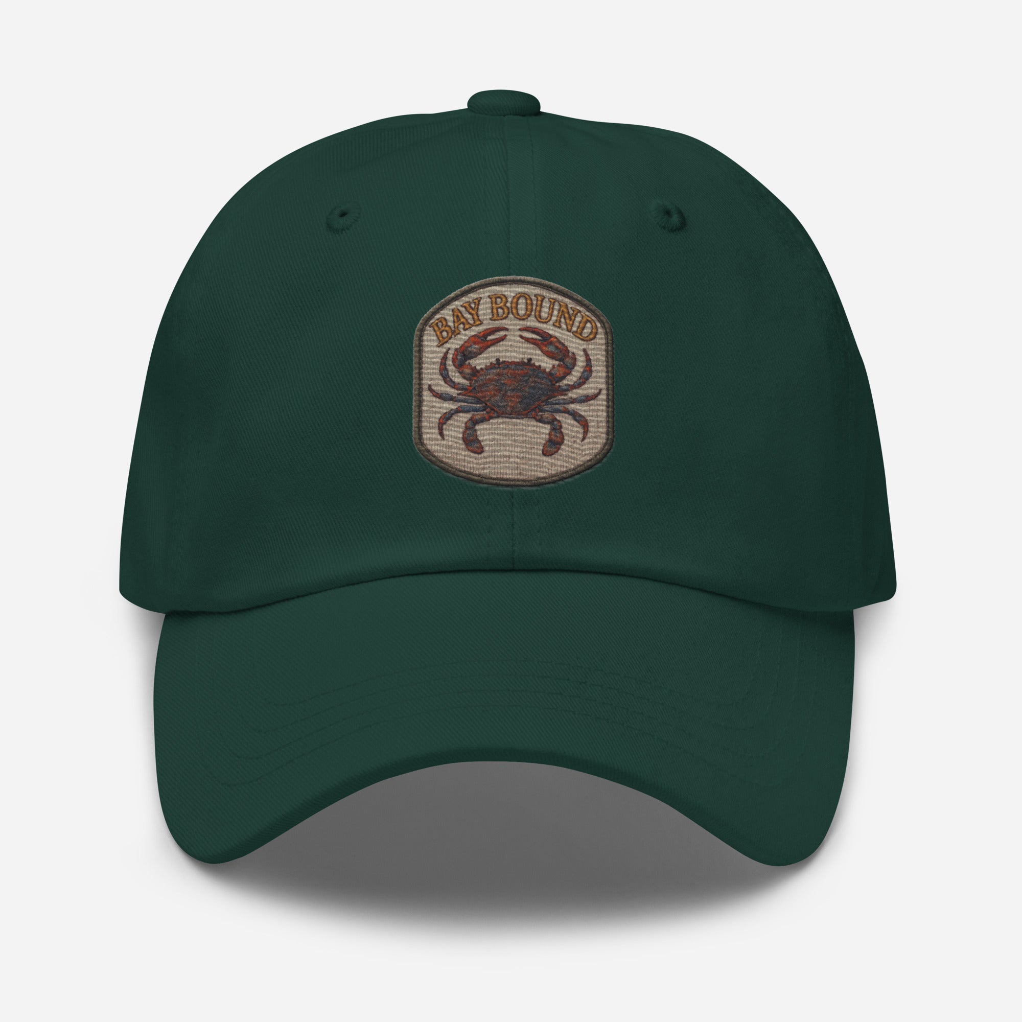 Bay Bound Crabbing Hat Embroidered Fishing Dad Hat Coastal Outdoors Cap - Triniskies