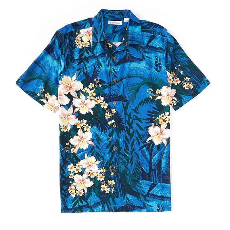 Caribbean Jungle Hut Short Sleeve Tropical Print Shirt SZ XL - Triniskies