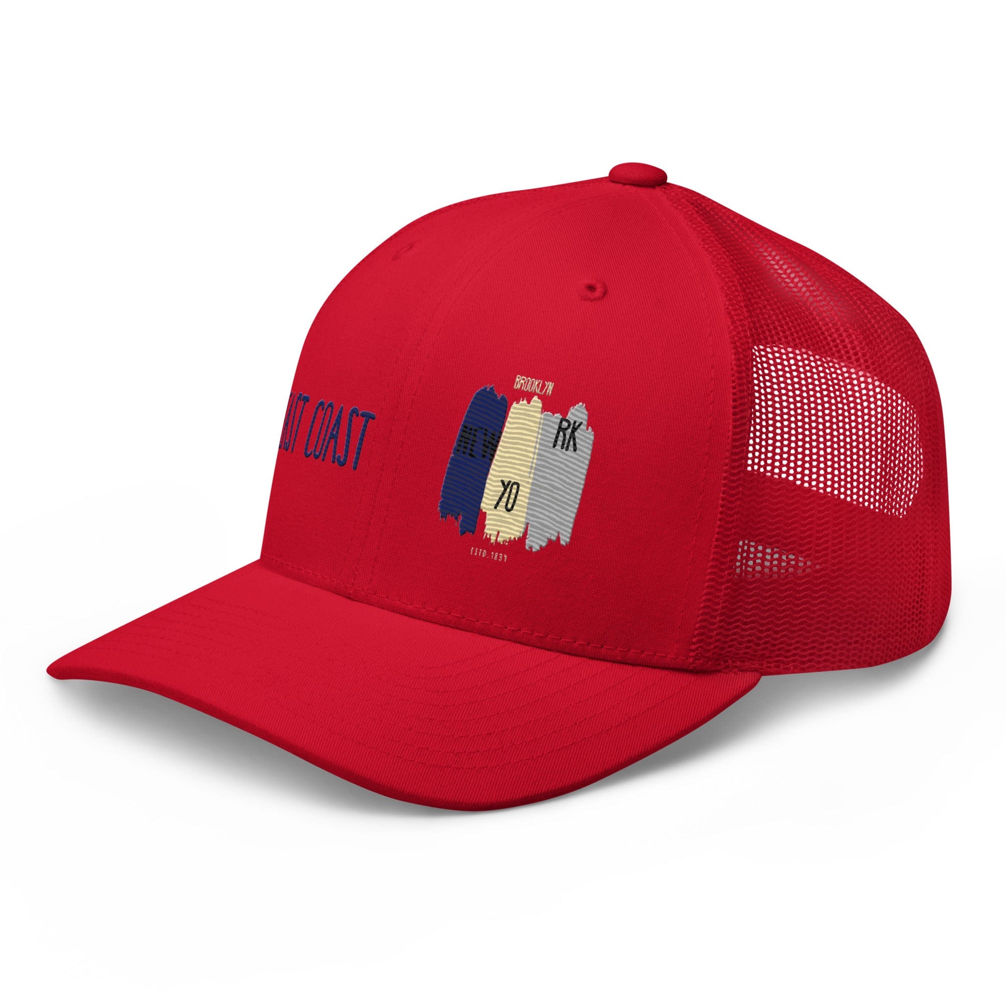 East Coast Brooklyn Embroidered Snapback Trucker Cap, Adjustable Mesh Back Hat - Triniskies