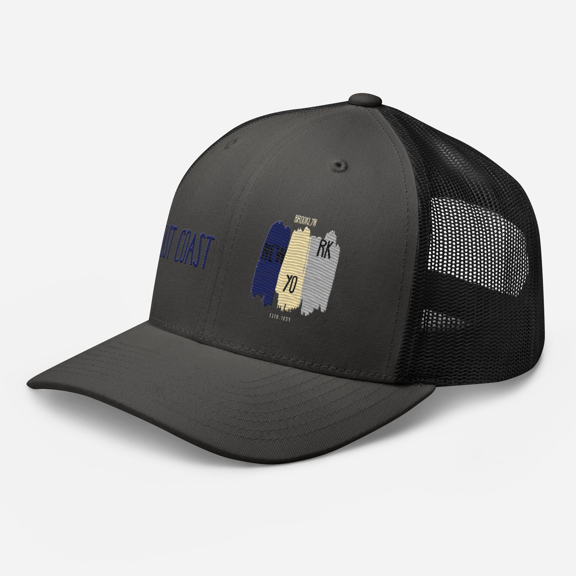 East Coast Brooklyn Embroidered Snapback Trucker Cap, Adjustable Mesh Back Hat - Triniskies