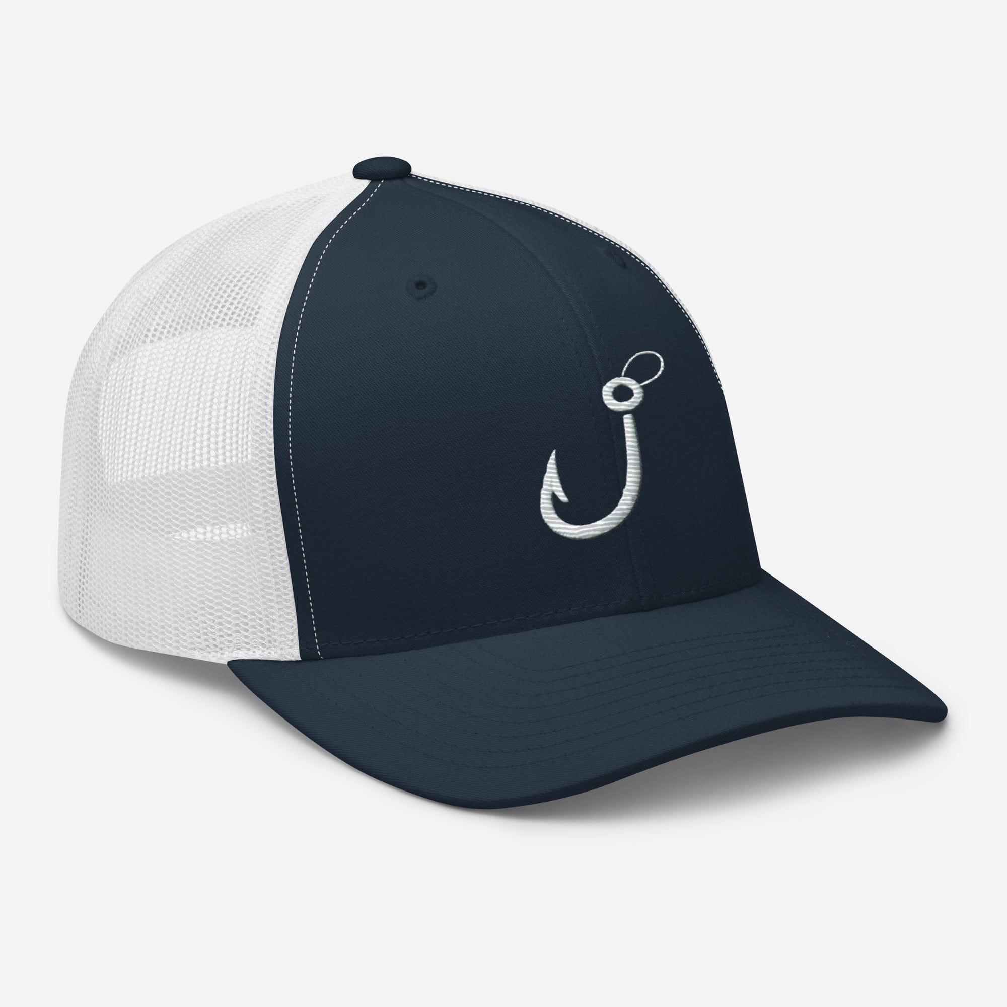 Embroidered Fishing Hook Grab Your Gear and Cast Away Trucker Cap Fishing Hat Fishing Gift - Triniskies