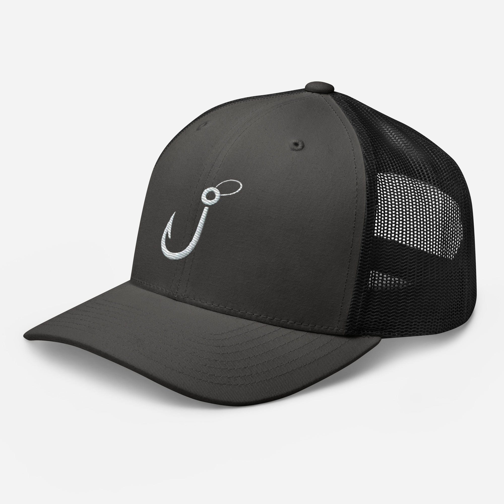 Embroidered Fishing Hook Grab Your Gear and Cast Away Trucker Cap Fishing Hat Fishing Gift - Triniskies