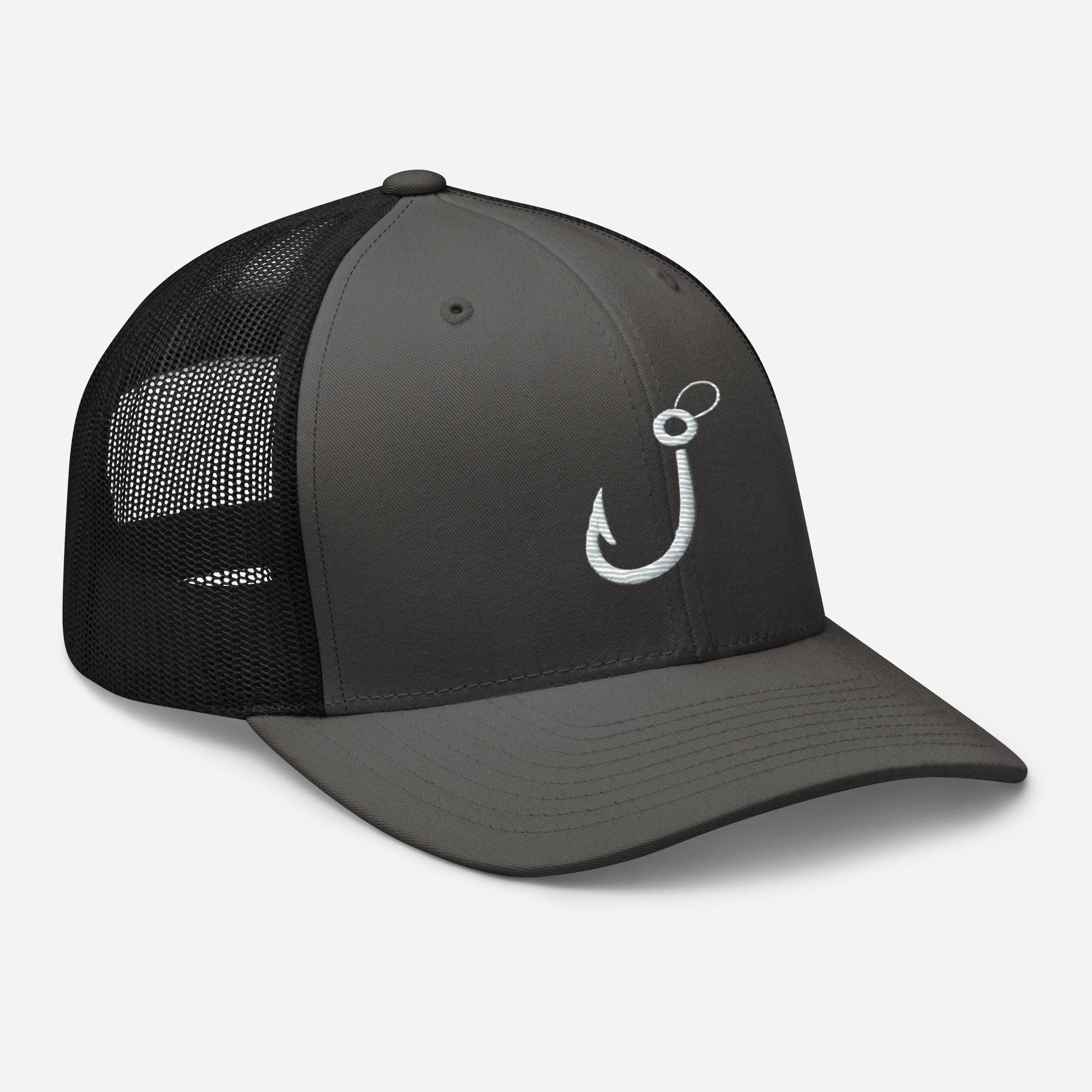 Embroidered Fishing Hook Grab Your Gear and Cast Away Trucker Cap Fishing Hat Fishing Gift - Triniskies
