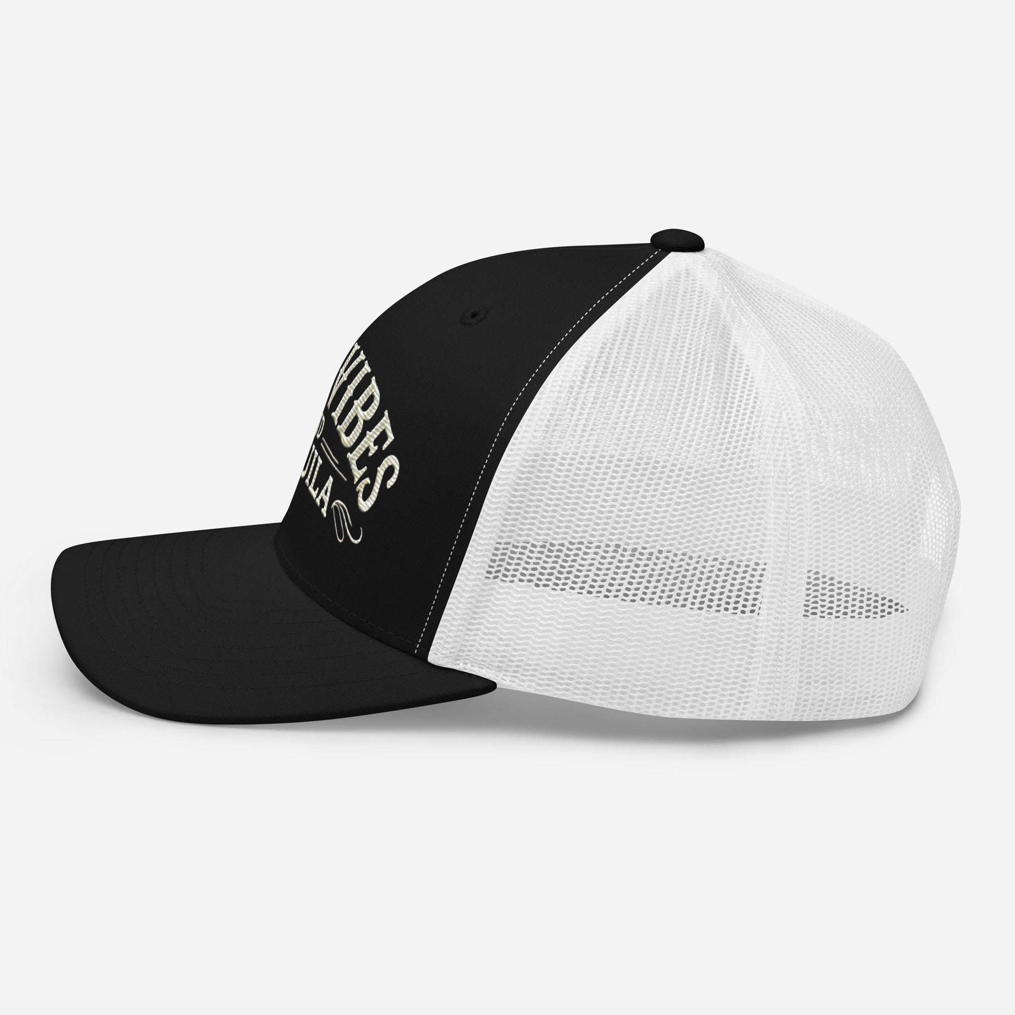 Good Vibes and Tequila Embroidered Trucker Cap: Classic Mesh Back, Adjustable Fit Party Hat Great Gift Idea - Triniskies