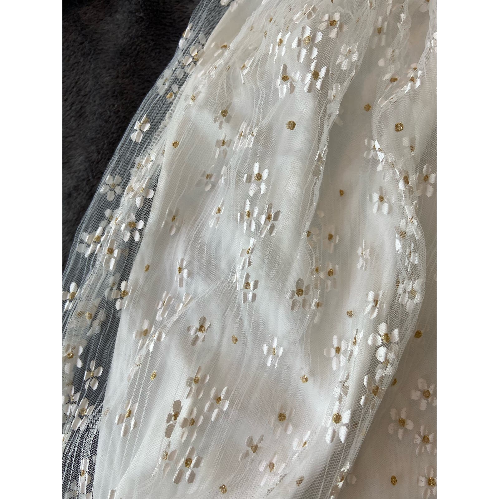 Lulus Daisy Floral Tulle Twist Back Skater Mini Dress White Size XS WD28 - Triniskies