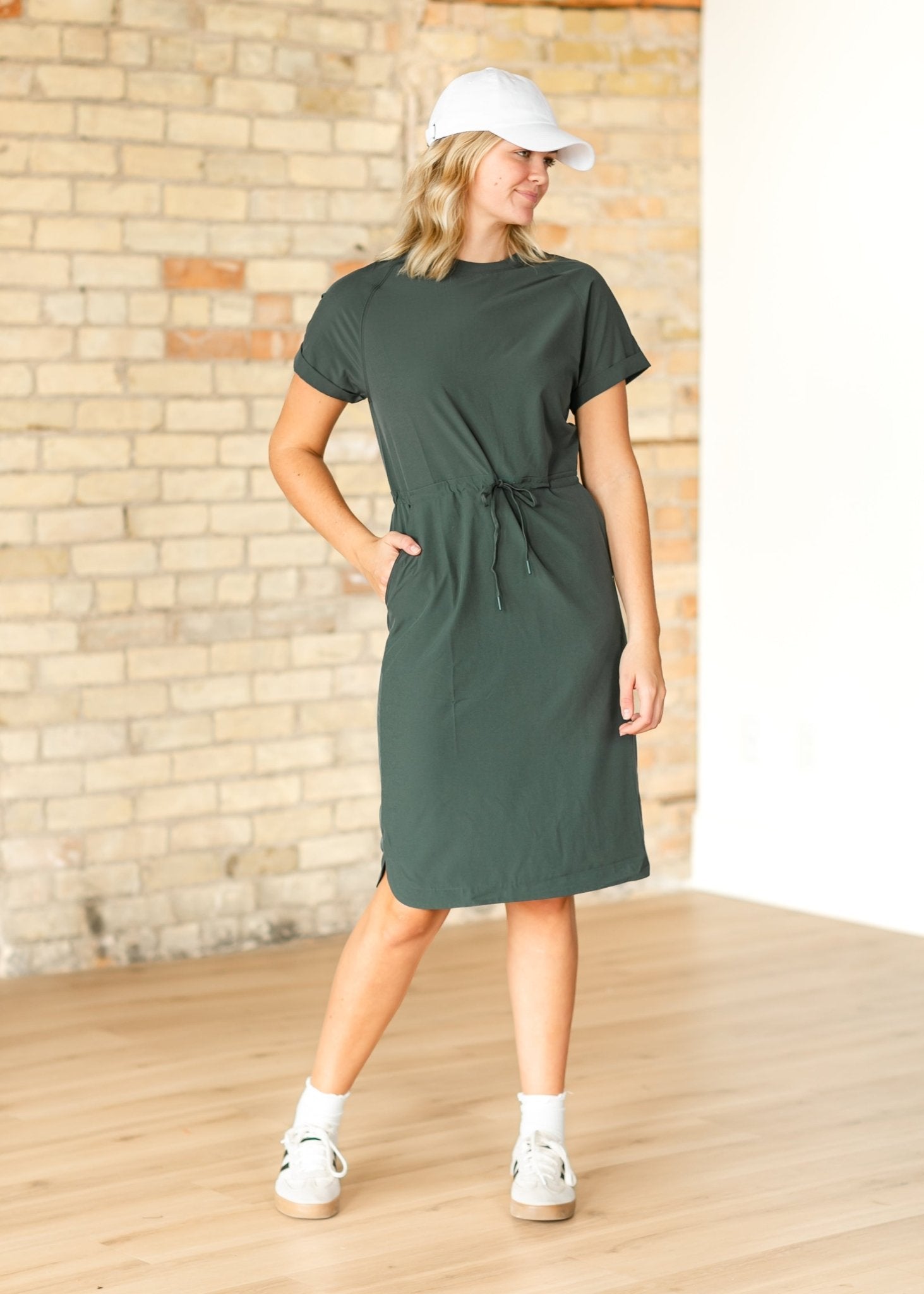 Rory Athletic Midi Dress – Women’s SPF Quick - Dry Modest Short Sleeve Dress with Pockets - Triniskies