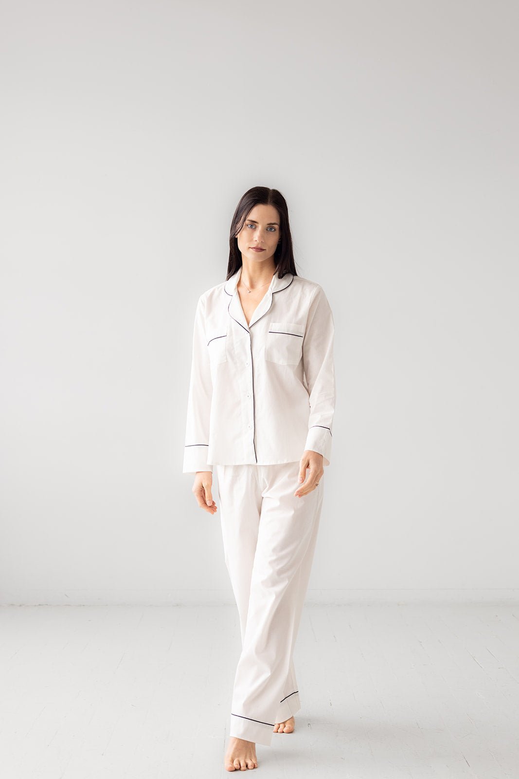 SALUA Classic Cotton Pajama Set – Women’s Lightweight Woven Pajamas, Ethically Made in Colombia - Triniskies