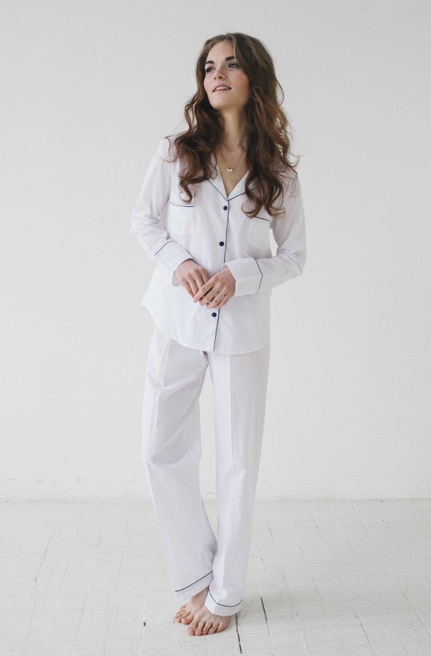 SALUA Classic Cotton Pajama Set – Women’s Lightweight Woven Pajamas, Ethically Made in Colombia - Triniskies