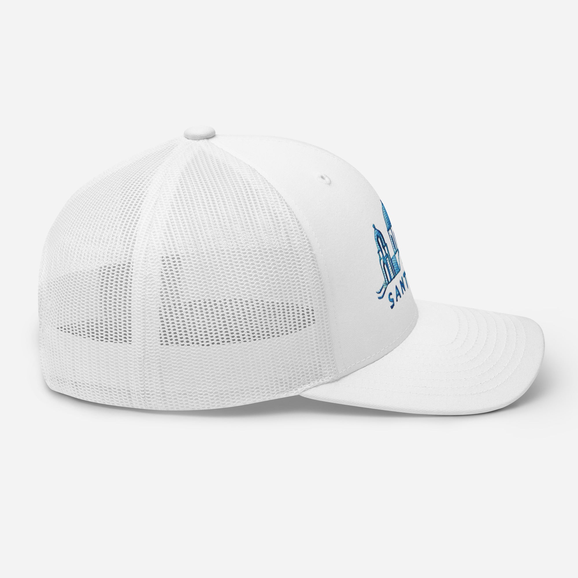 Santorini Embroidered Trucker Cap - Classic Mesh Back Hat for Sun Protection Greece Great Gift Idea Trucker Cap - Triniskies