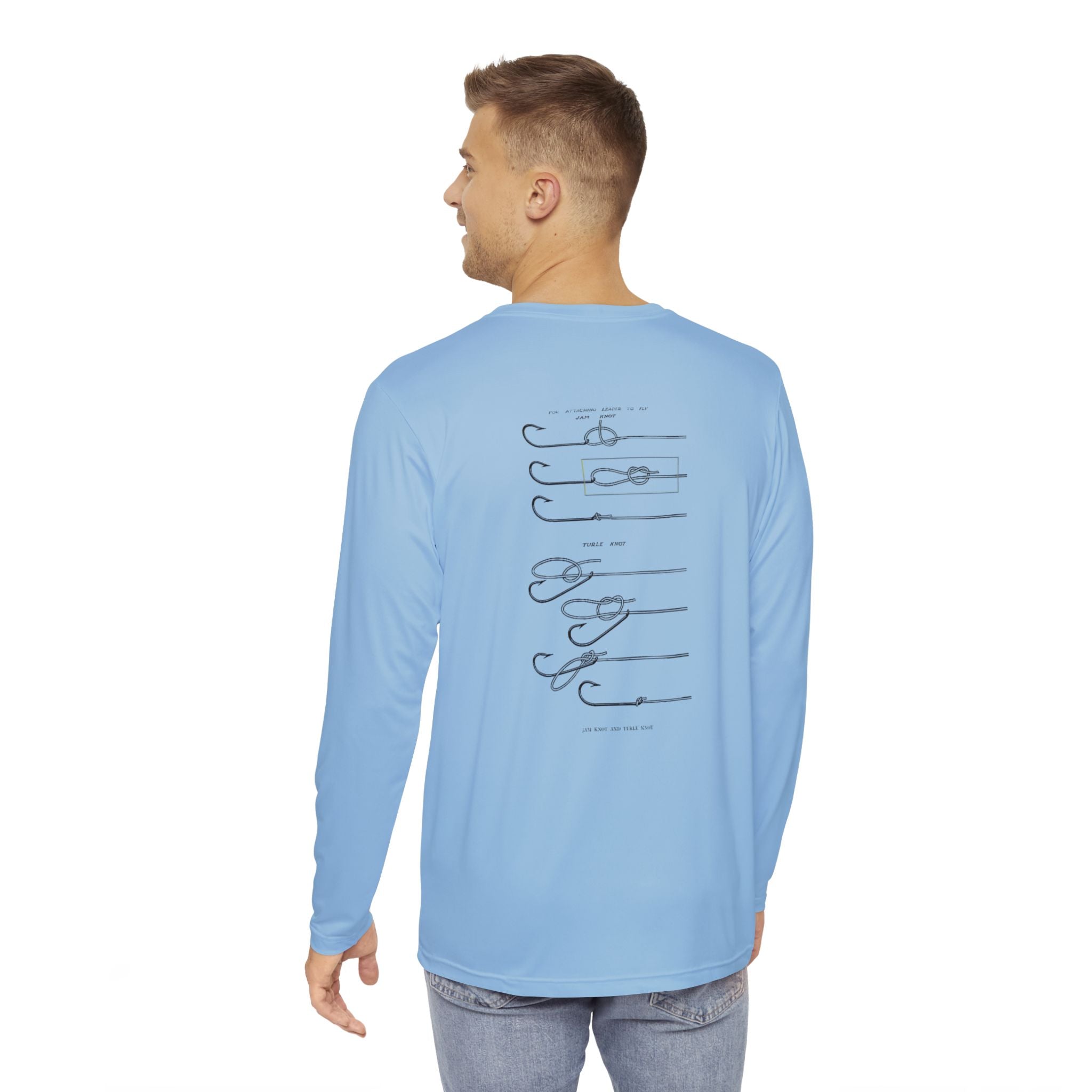 Tied Right Performance Fishing Shirt - Vintage Fly Fishing Knots Long Sleeve Tee Perfect for Outdoor Adventures, Fishing Enthusiasts - Triniskies