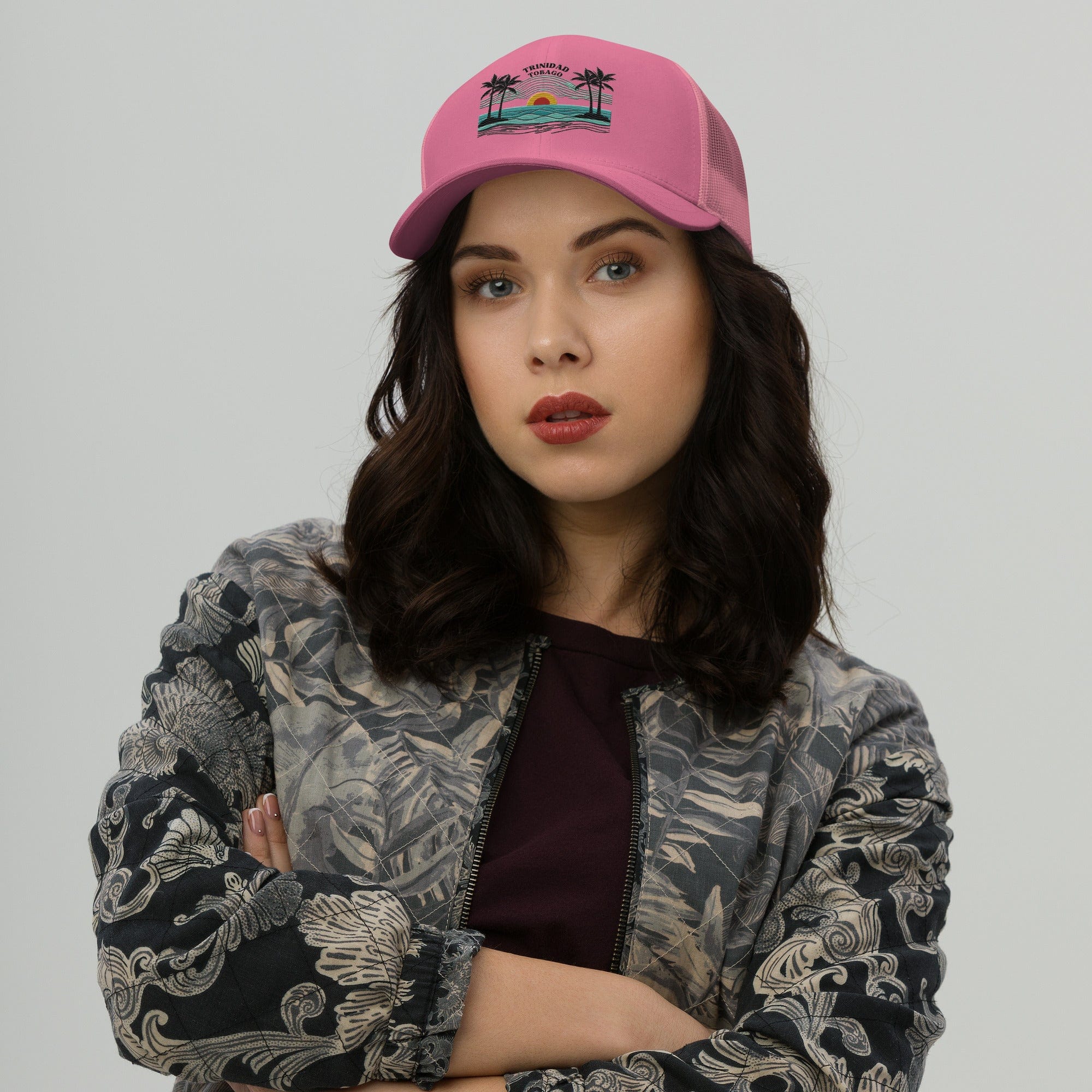 Trinidad and Tobago Island Paradise Trucker Cap – Stylish Mesh Back Hat Womens Hat Mens Hat - Triniskies