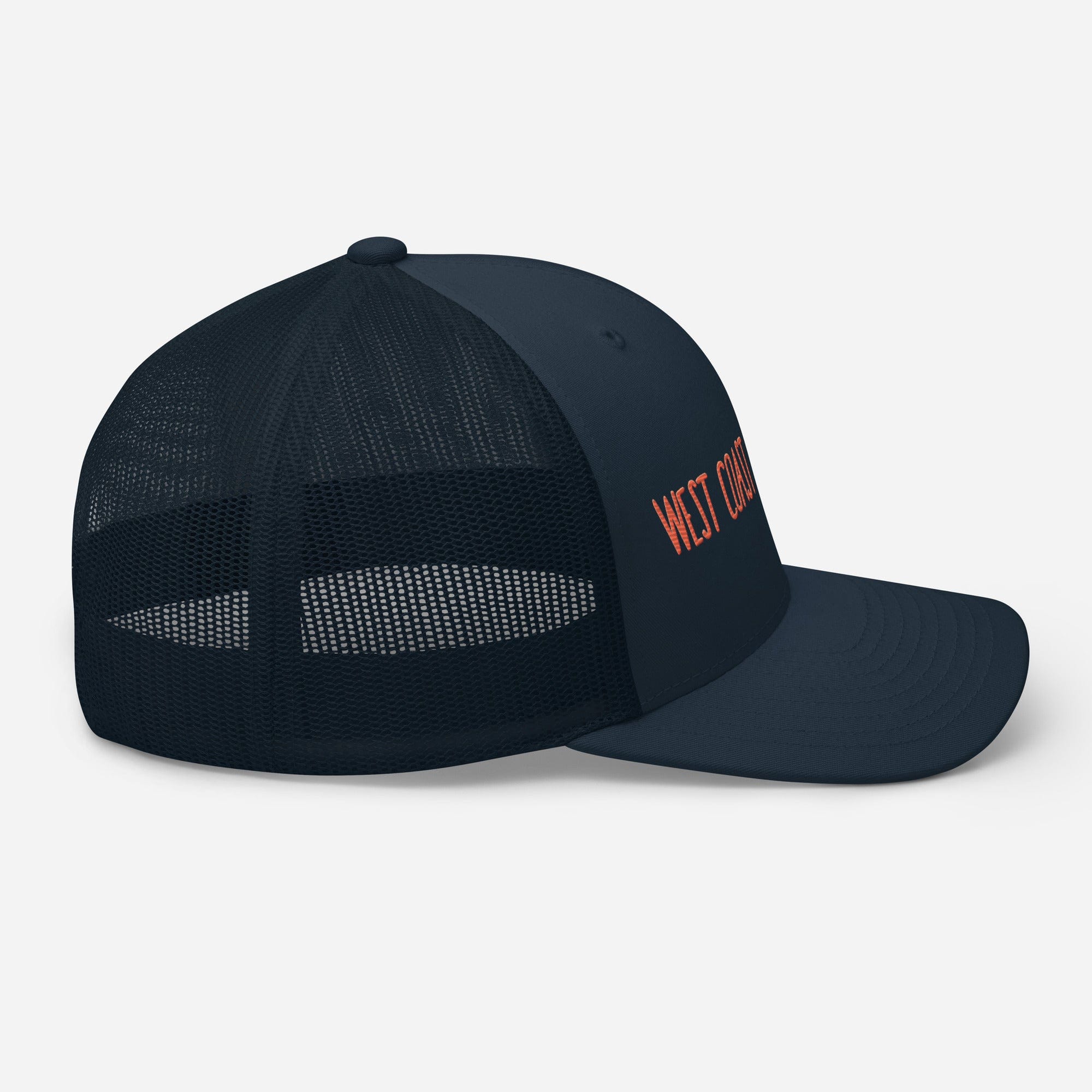 West Coast Los Angeles Embroidered Snapback Trucker Hat, Adjustable Mesh Back Cap - Triniskies