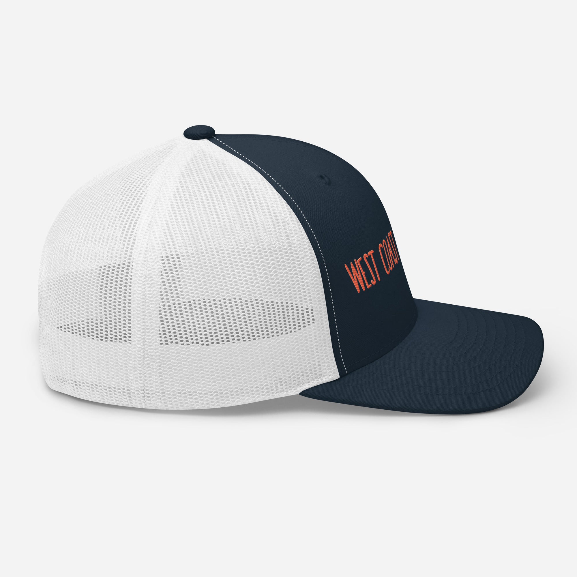 West Coast Los Angeles Embroidered Snapback Trucker Hat, Adjustable Mesh Back Cap - Triniskies