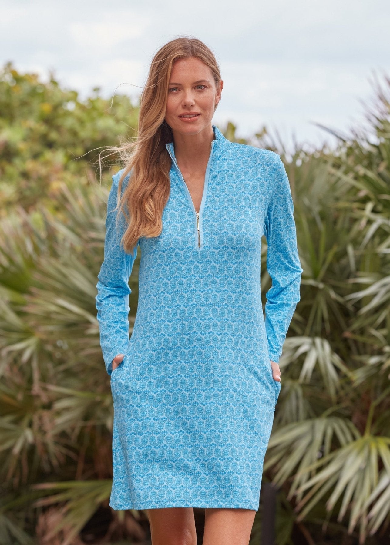 Women's UPF 50+ Quarter Zip Sport Dress Long Sleeve Golf - Triniskies