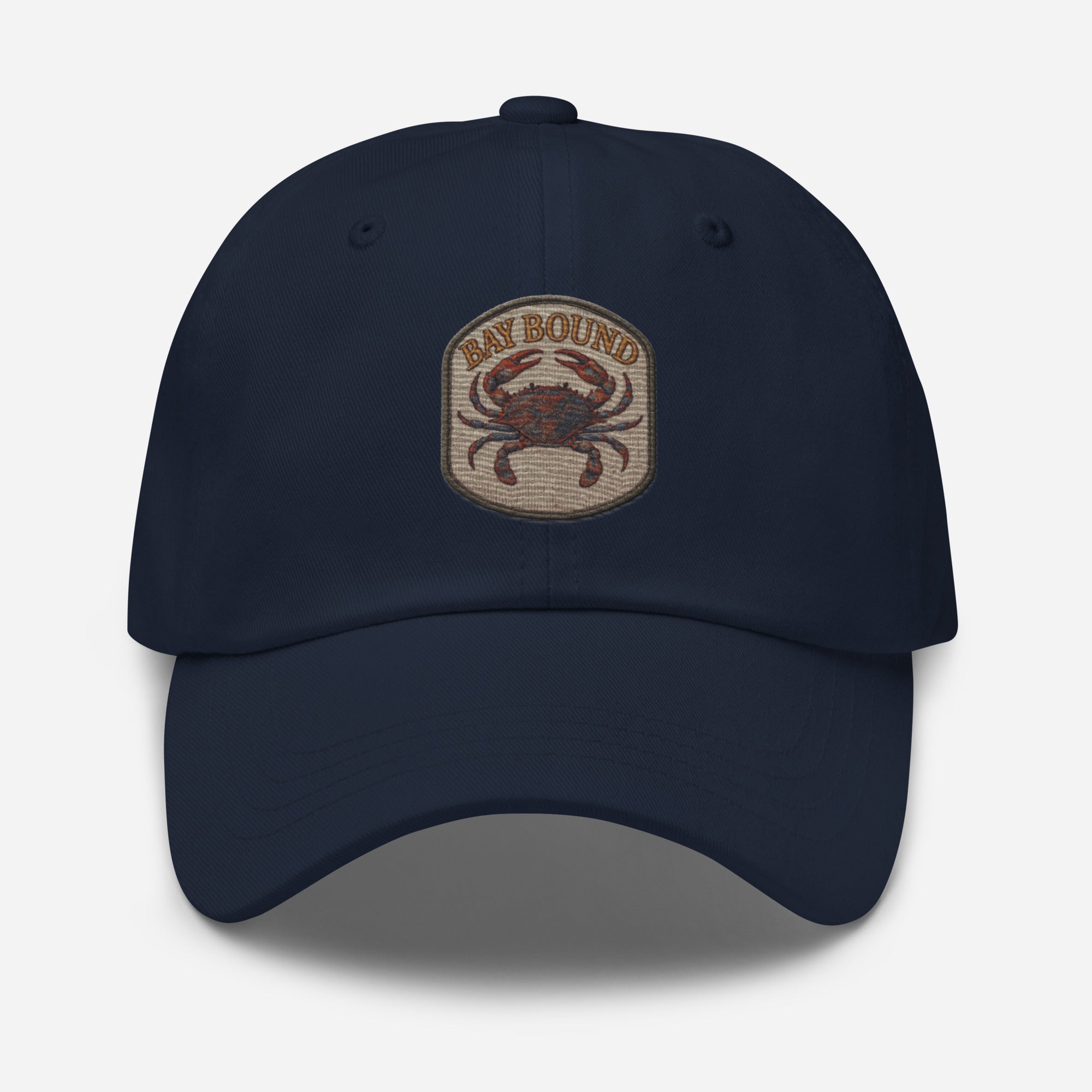 Bay Bound Crabbing Hat Embroidered Fishing Dad Hat Coastal Outdoors Cap - Triniskies