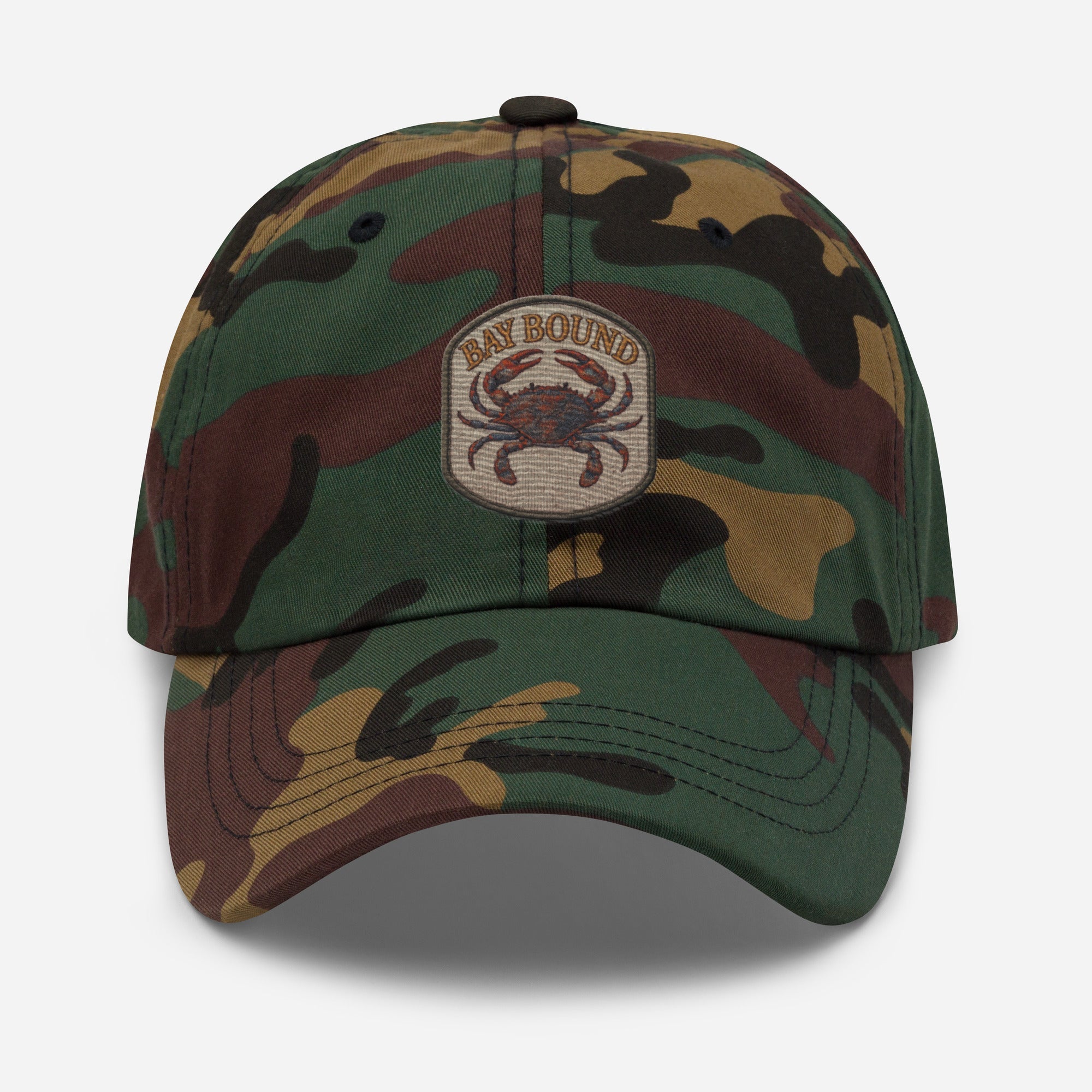 Bay Bound Crabbing Hat Embroidered Fishing Dad Hat Coastal Outdoors Cap - Triniskies