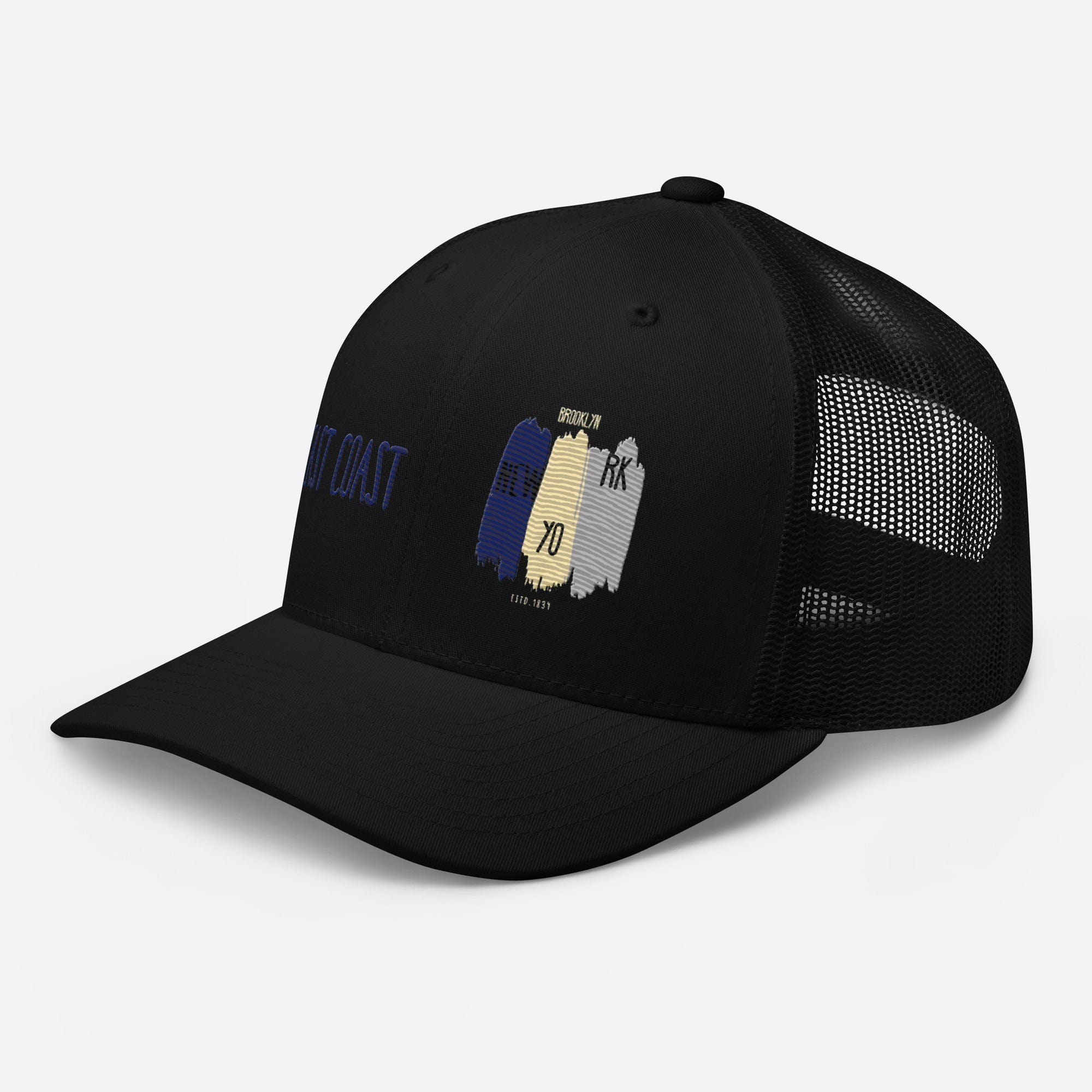 East Coast Brooklyn Embroidered Snapback Trucker Cap, Adjustable Mesh Back Hat - Triniskies