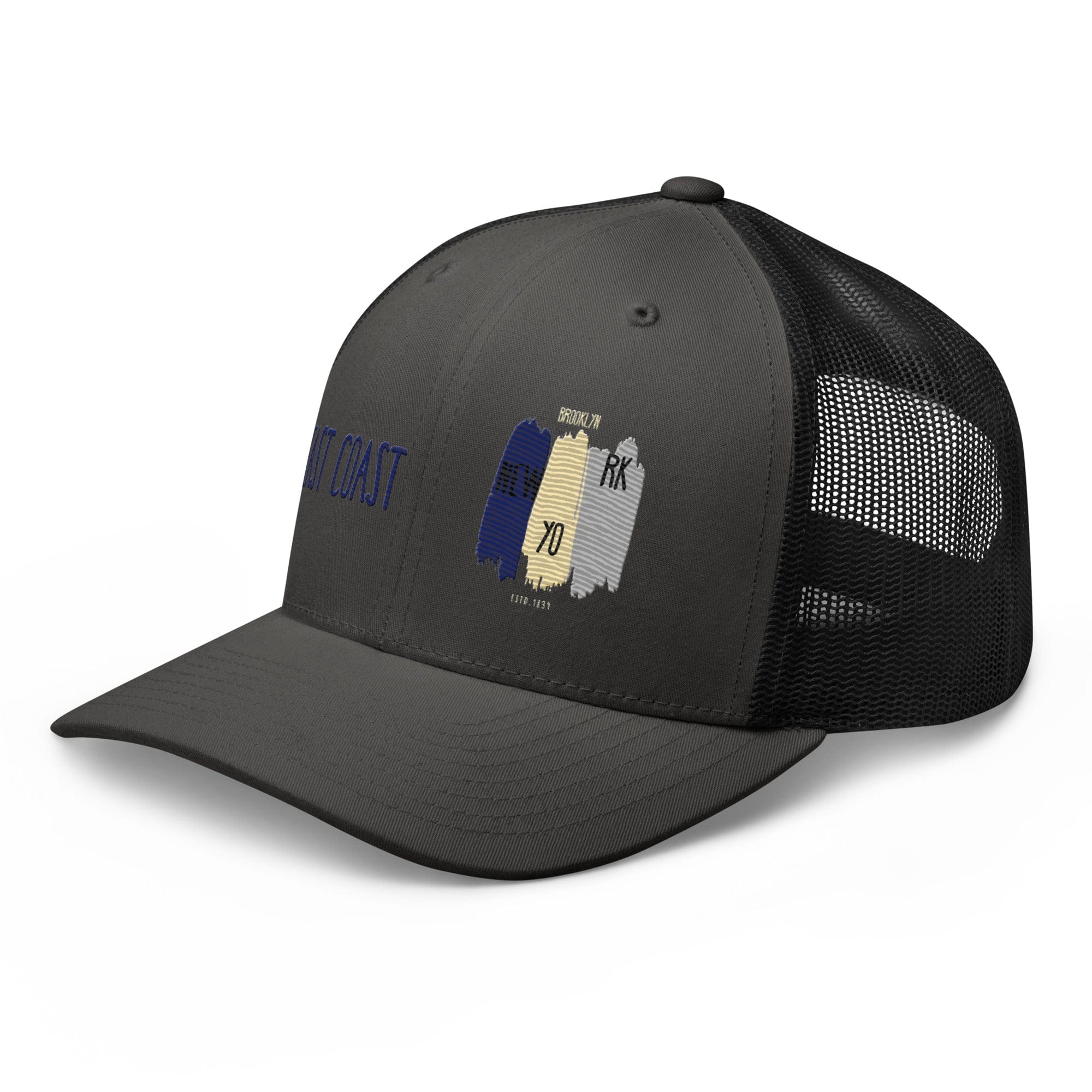 East Coast Brooklyn Embroidered Snapback Trucker Cap, Adjustable Mesh Back Hat - Triniskies