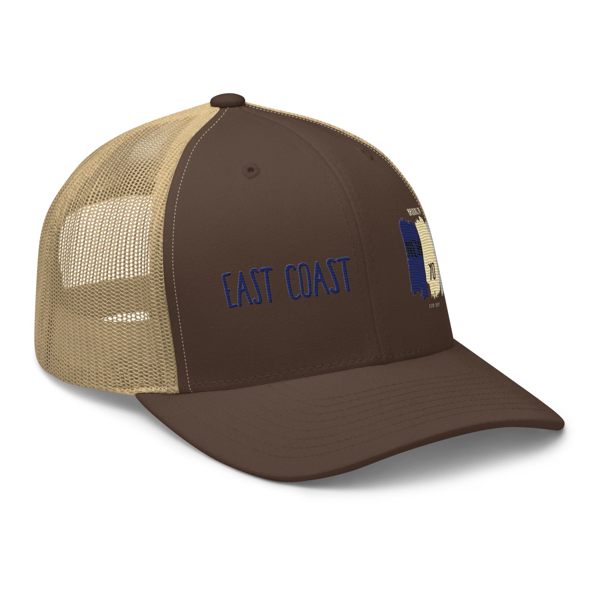 East Coast Brooklyn Embroidered Snapback Trucker Cap, Adjustable Mesh Back Hat - Triniskies