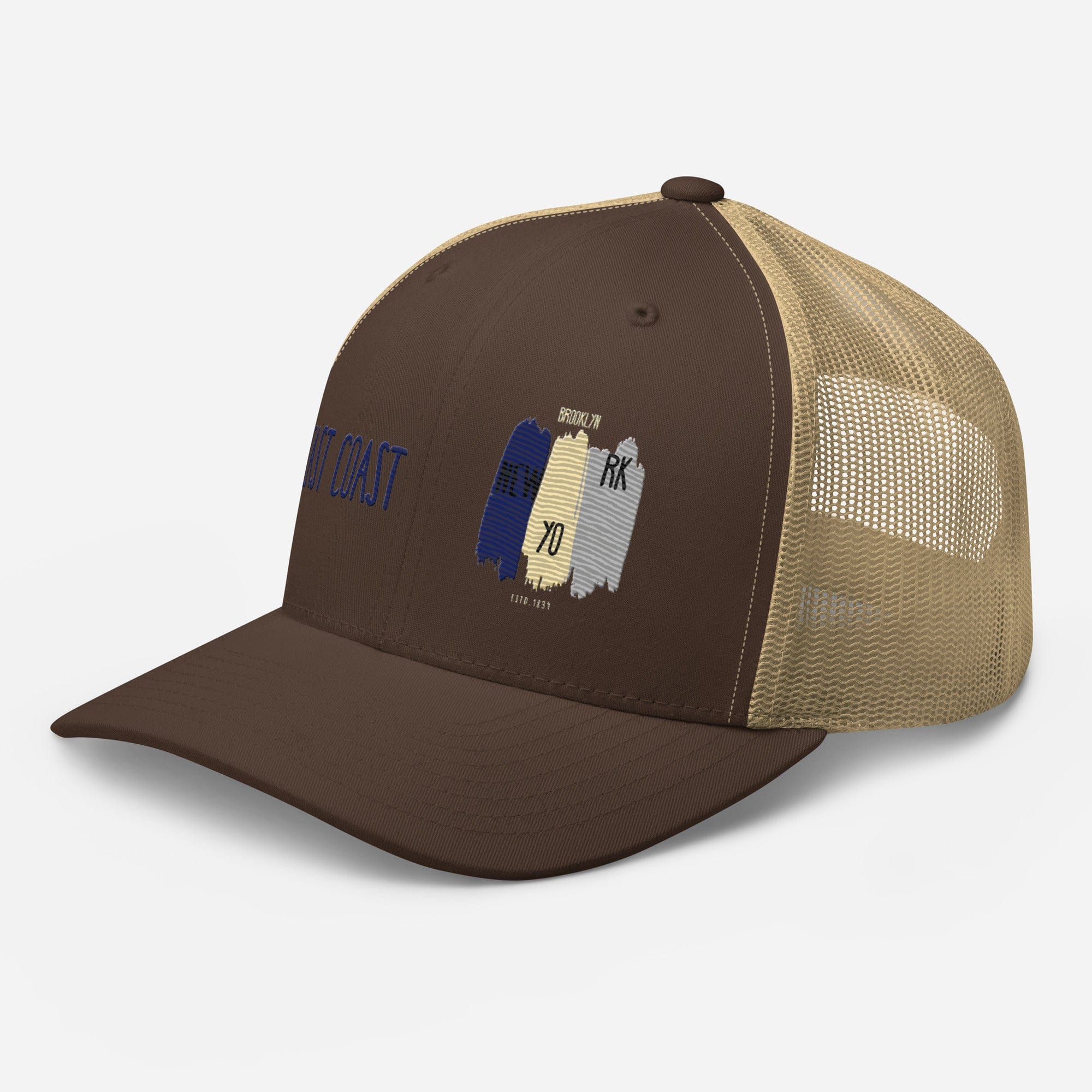 East Coast Brooklyn Embroidered Snapback Trucker Cap, Adjustable Mesh Back Hat - Triniskies