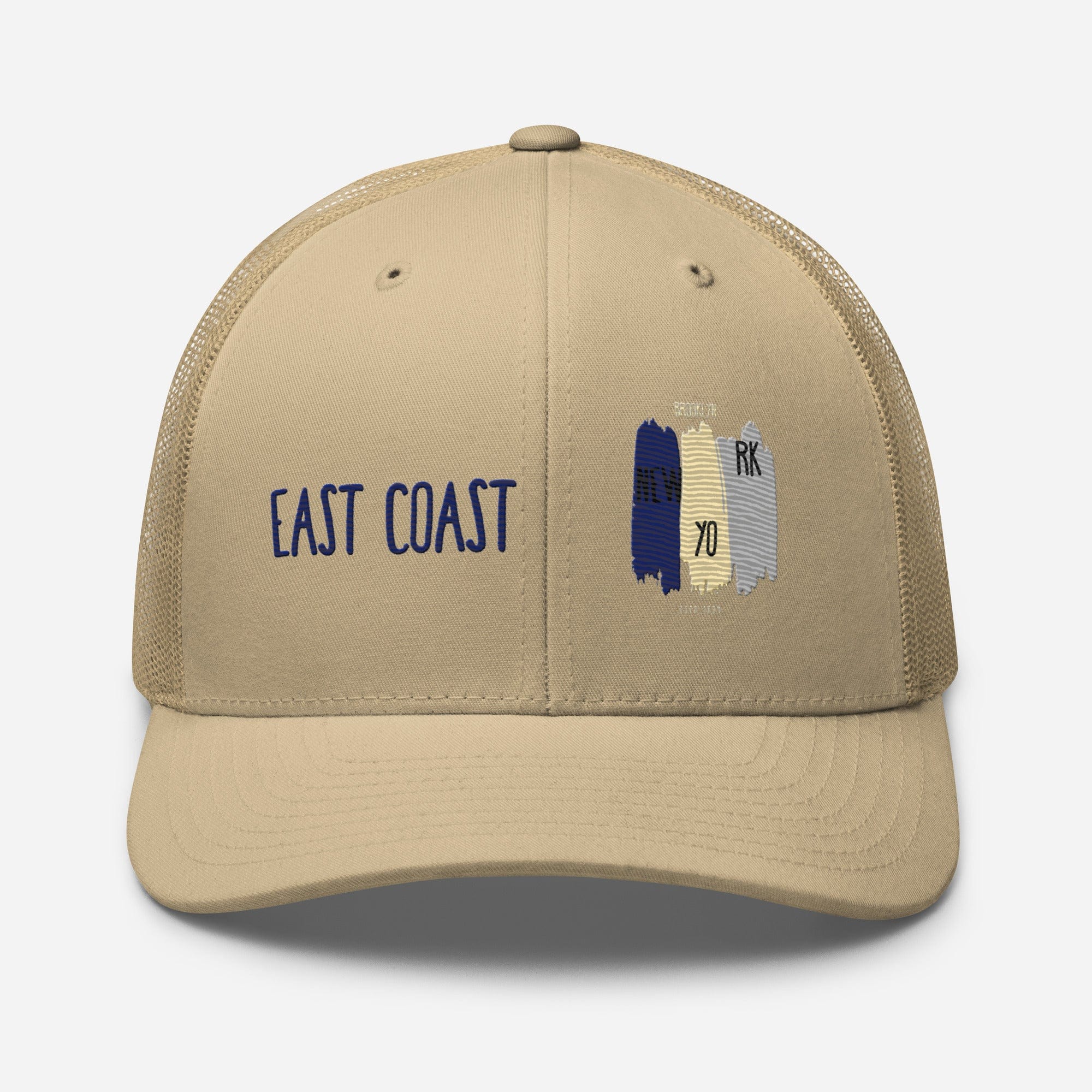 East Coast Brooklyn Embroidered Snapback Trucker Cap, Adjustable Mesh Back Hat - Triniskies