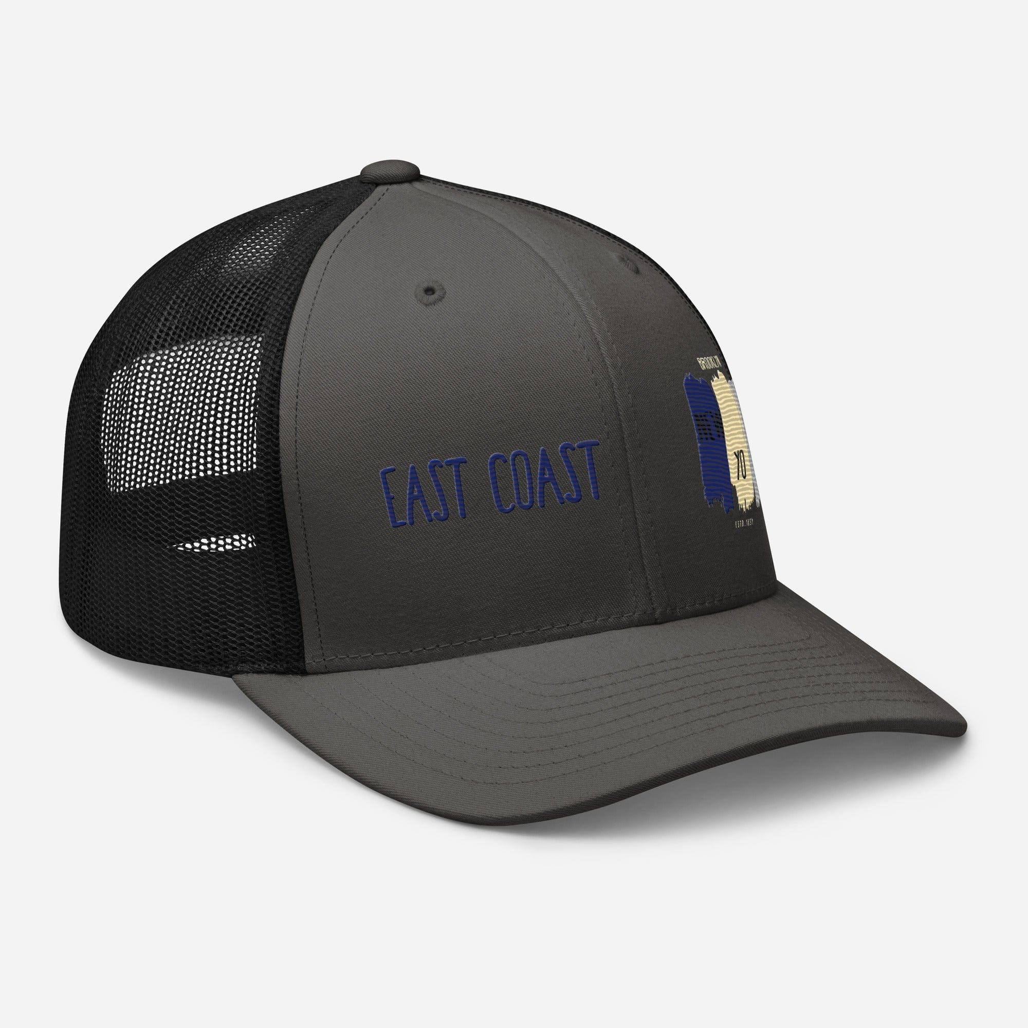 East Coast Brooklyn Embroidered Snapback Trucker Cap, Adjustable Mesh Back Hat - Triniskies