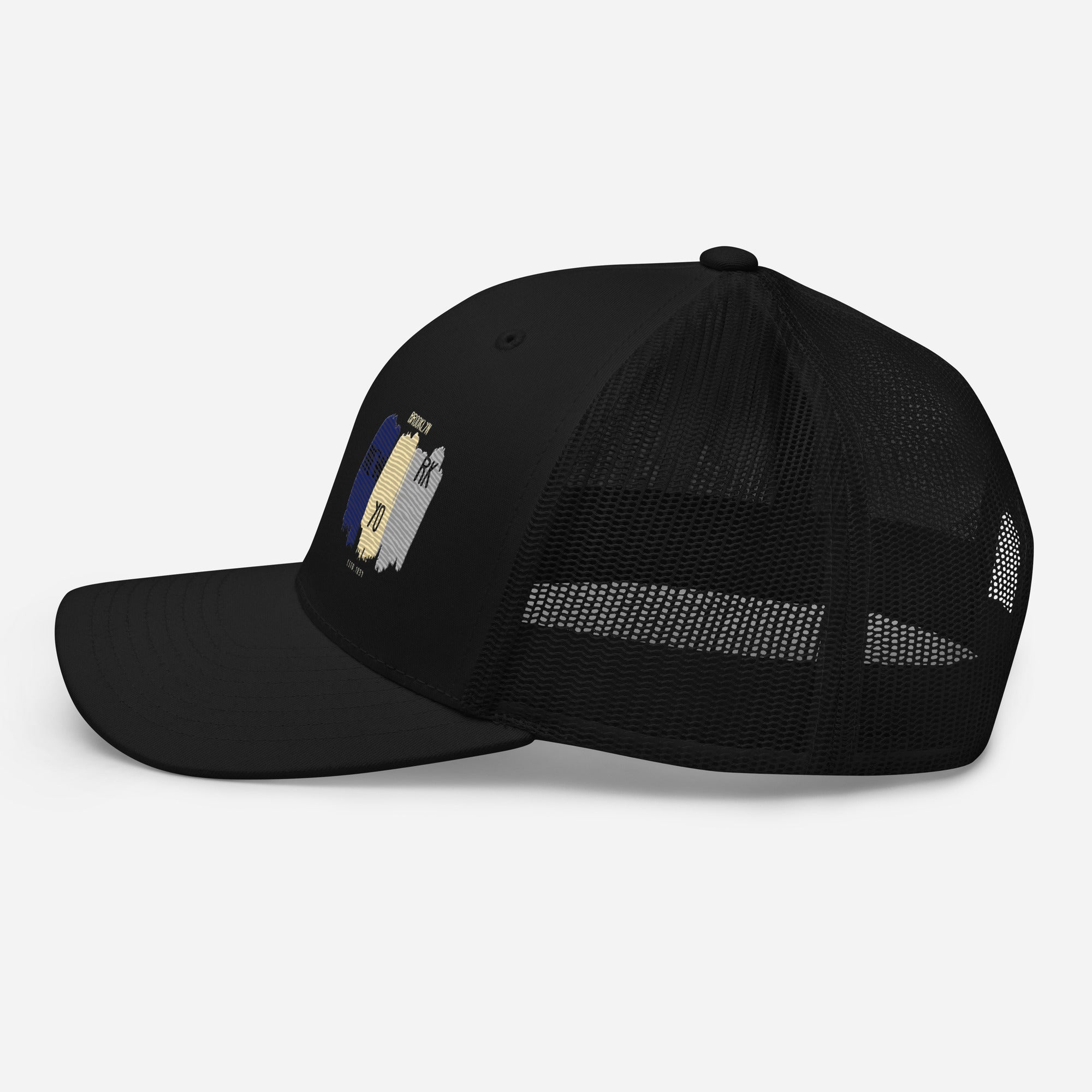 East Coast Brooklyn Embroidered Snapback Trucker Cap, Adjustable Mesh Back Hat - Triniskies