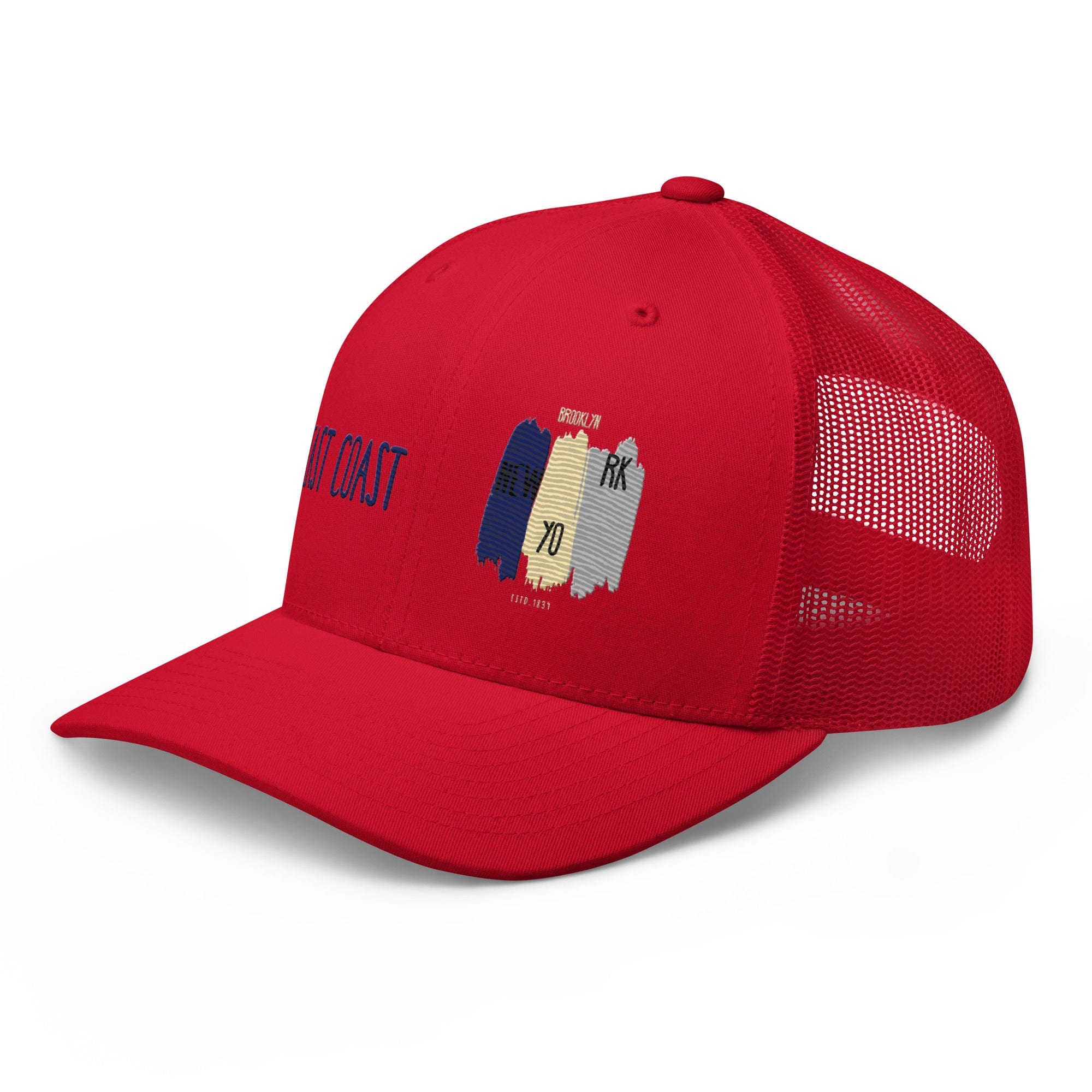 East Coast Brooklyn Embroidered Snapback Trucker Cap, Adjustable Mesh Back Hat - Triniskies