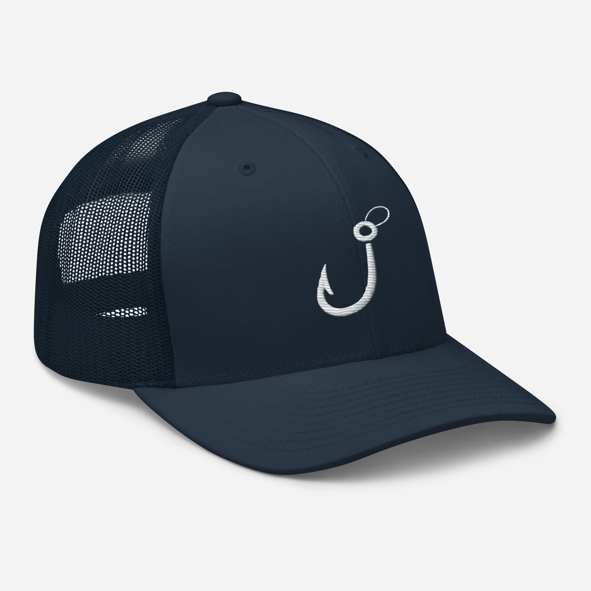 Embroidered Fishing Hook Grab Your Gear and Cast Away Trucker Cap Fishing Hat Fishing Gift - Triniskies