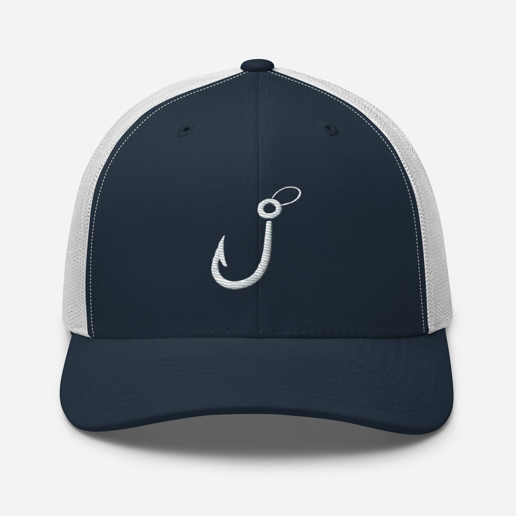 Embroidered Fishing Hook Grab Your Gear and Cast Away Trucker Cap Fishing Hat Fishing Gift - Triniskies