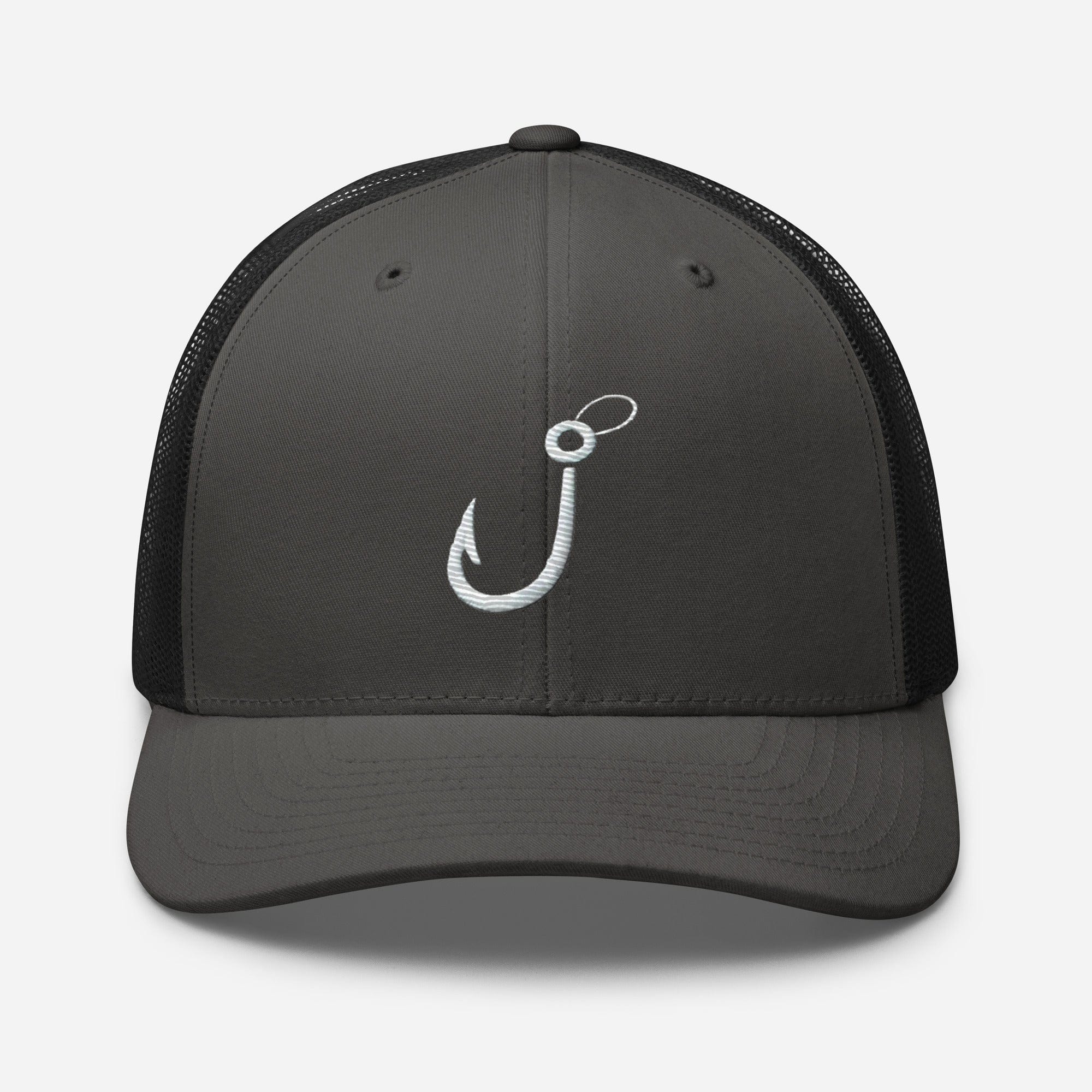 Embroidered Fishing Hook Grab Your Gear and Cast Away Trucker Cap Fishing Hat Fishing Gift - Triniskies