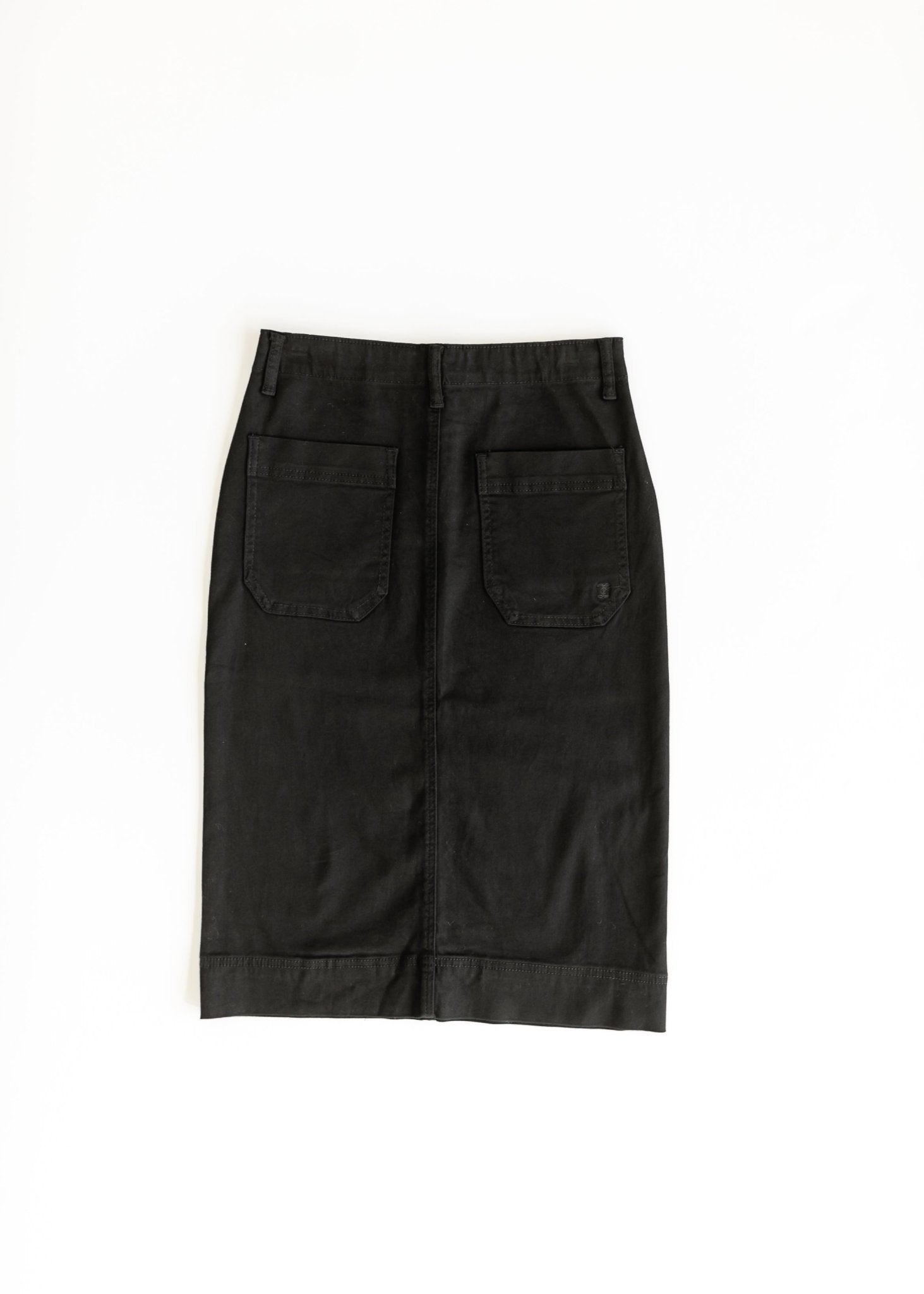 Erica Cotton Twill Midi Skirt – Classic Stretch Modest Skirt with Length Options - Triniskies