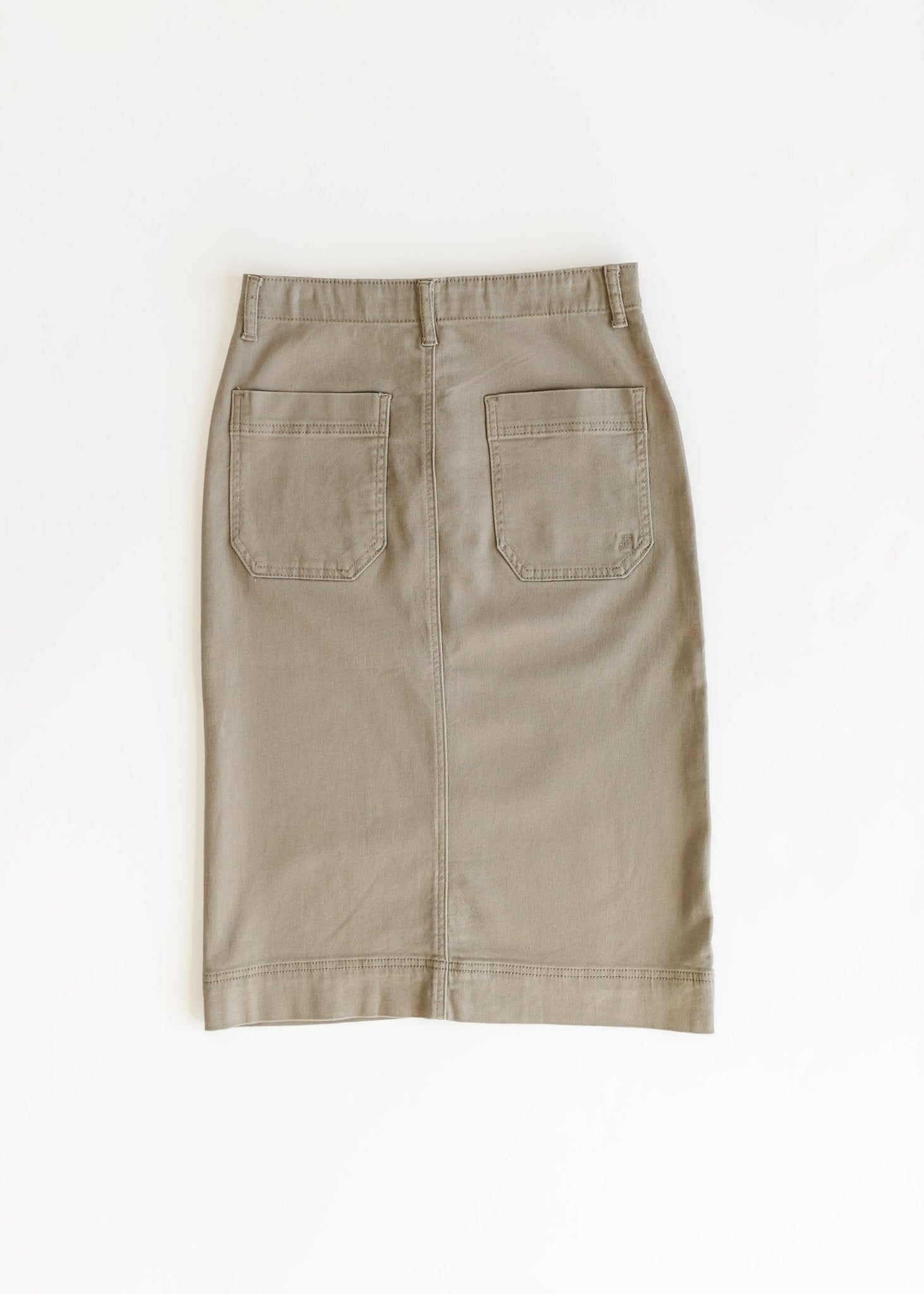 Erica Cotton Twill Midi Skirt – Classic Stretch Modest Skirt with Length Options - Triniskies