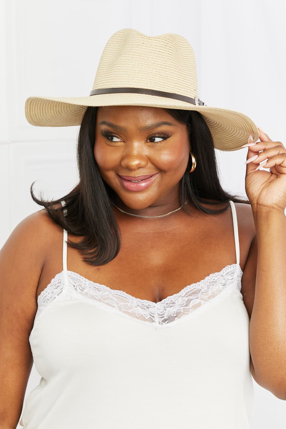 Fame Boho Summer Straw Fedora Hat – Lightweight Wide Brim Beach & City Style - Triniskies