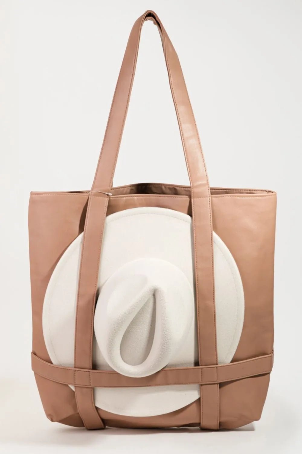 Fame Hat Carrier Tote – Luxury Brown Leather Travel Bag - Triniskies
