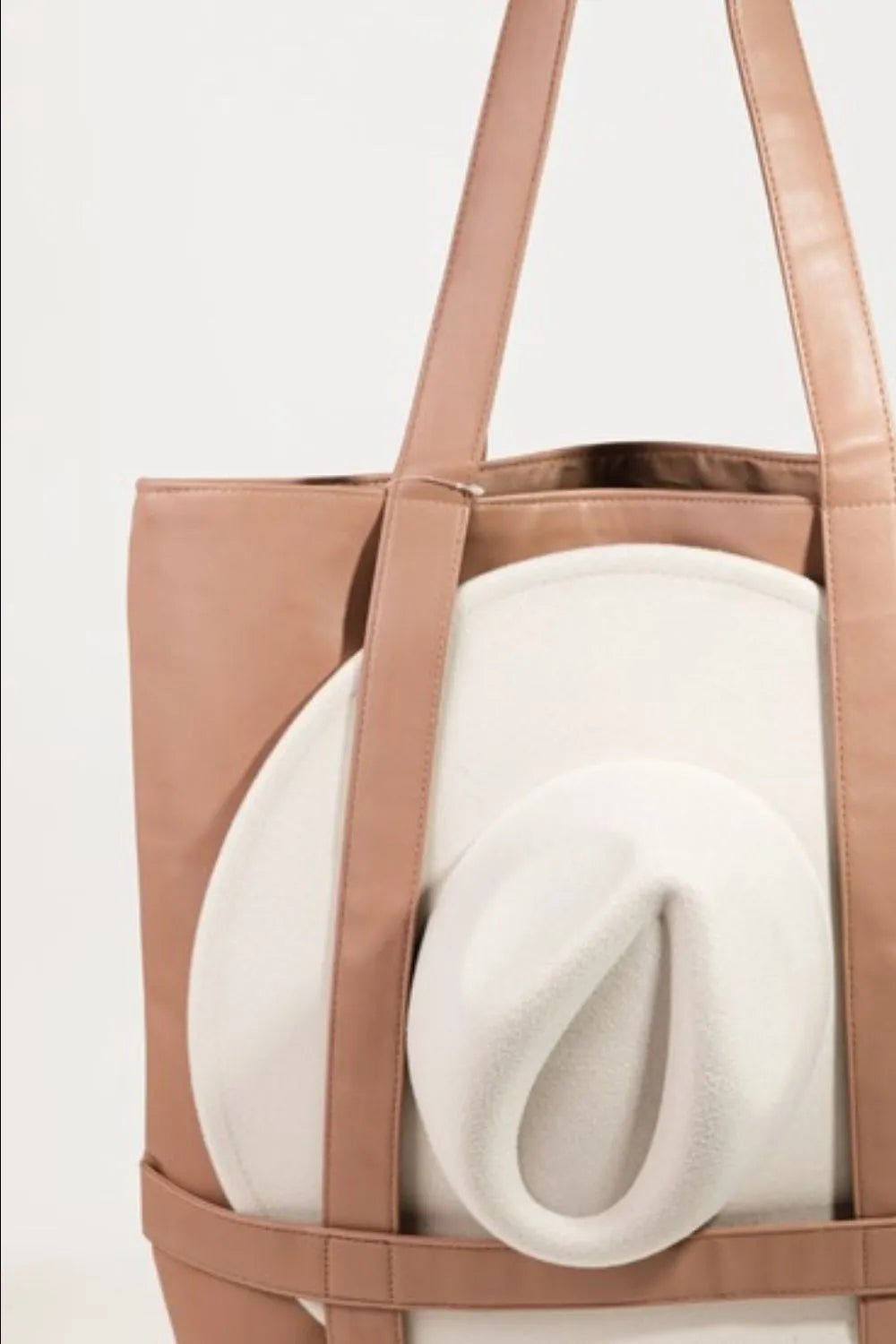 Fame Hat Carrier Tote – Luxury Brown Leather Travel Bag - Triniskies