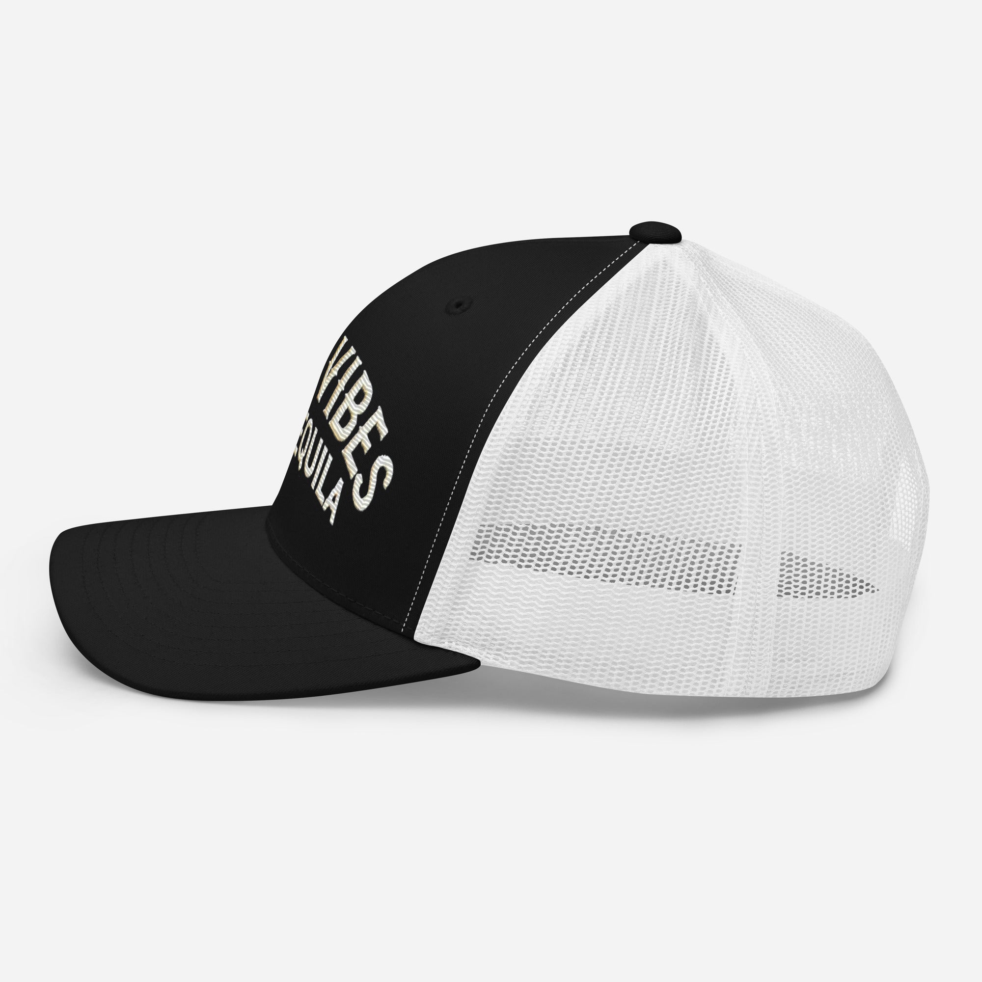 Good Vibes and Tequila Embroidered Trucker Cap: Classic Mesh Back, Adjustable Fit Great Gift - Triniskies