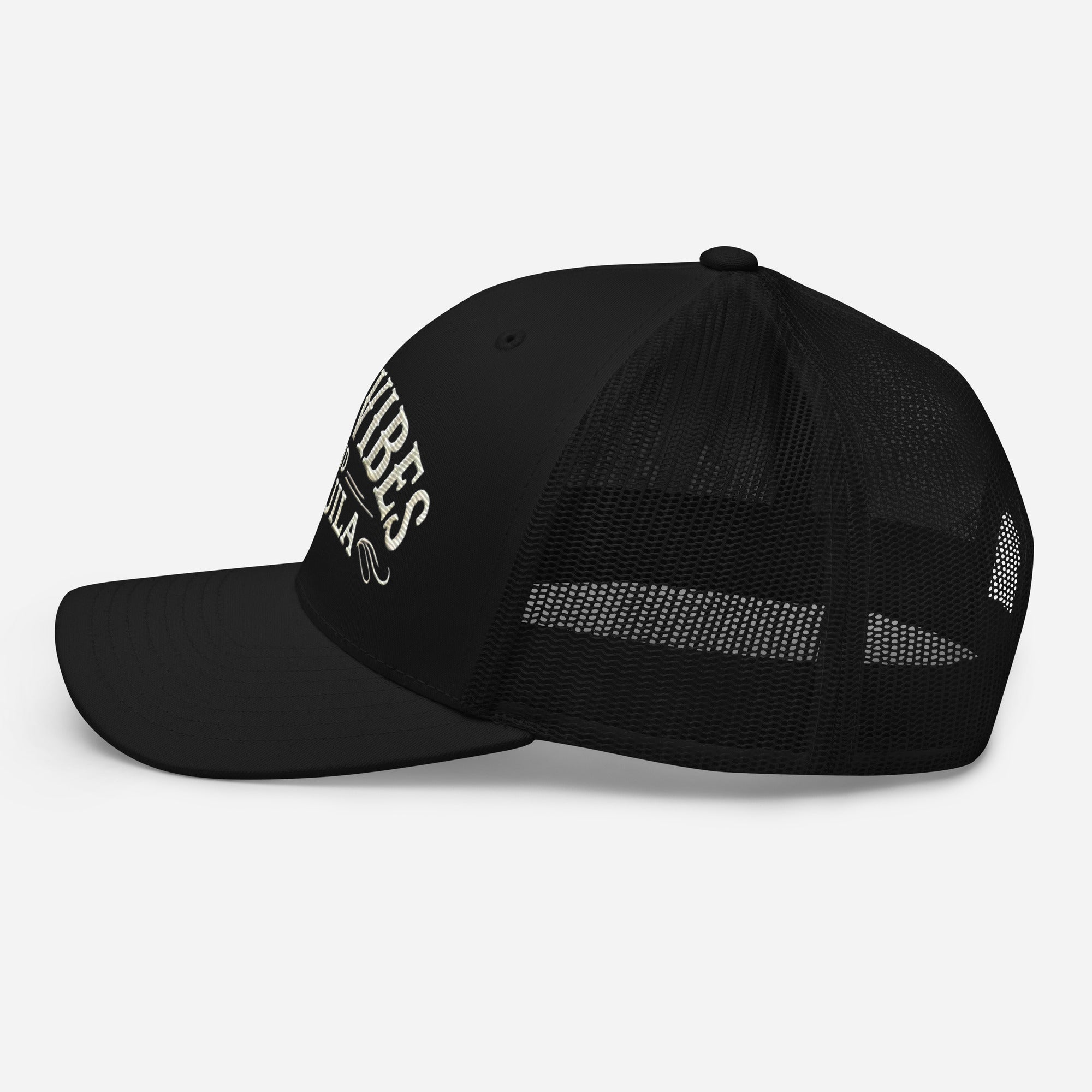 Good Vibes and Tequila Embroidered Trucker Cap: Classic Mesh Back, Adjustable Fit Party Hat Great Gift Idea - Triniskies