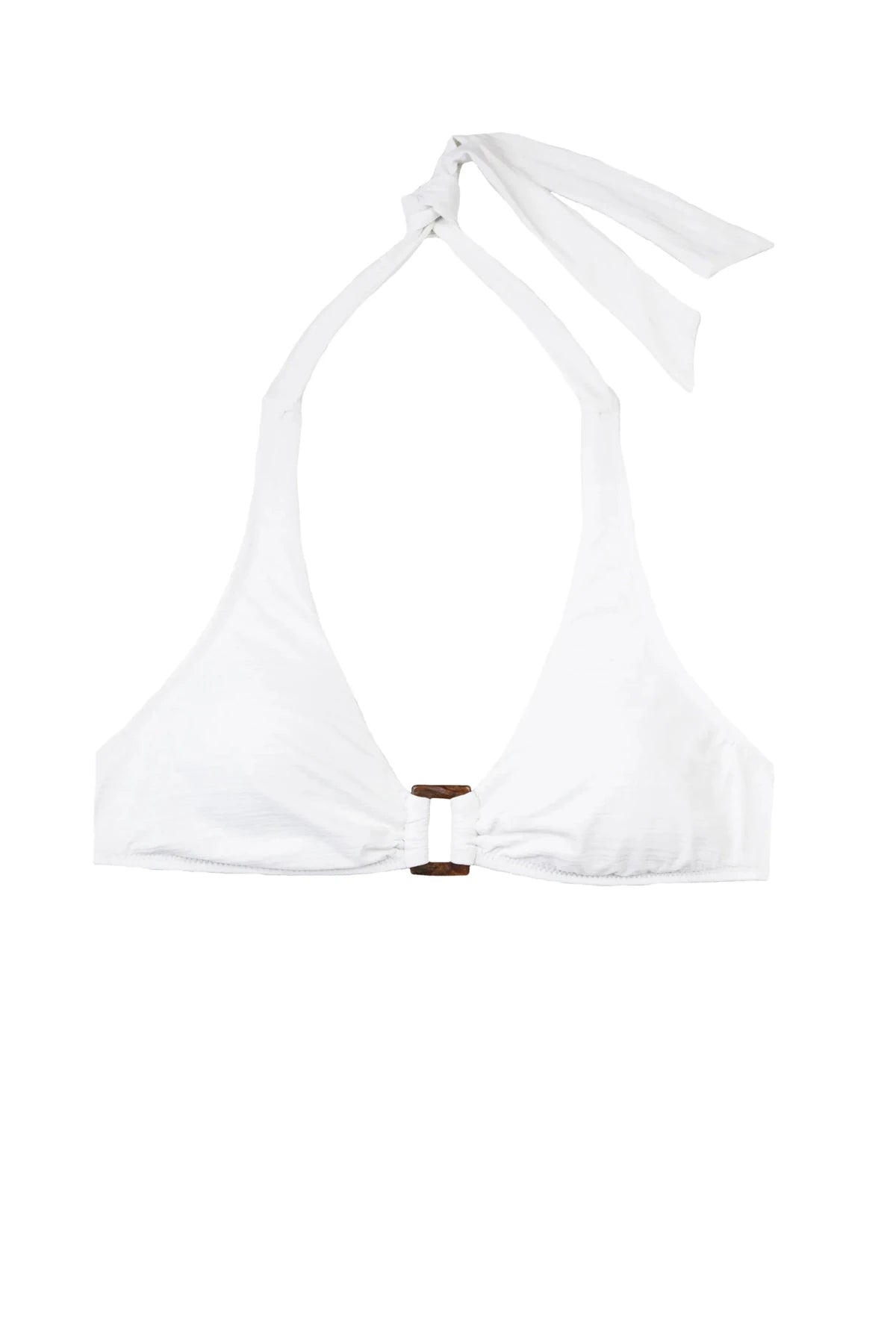 Helen Jon Tortoise Halter Bikini Top – Textured White - Triniskies