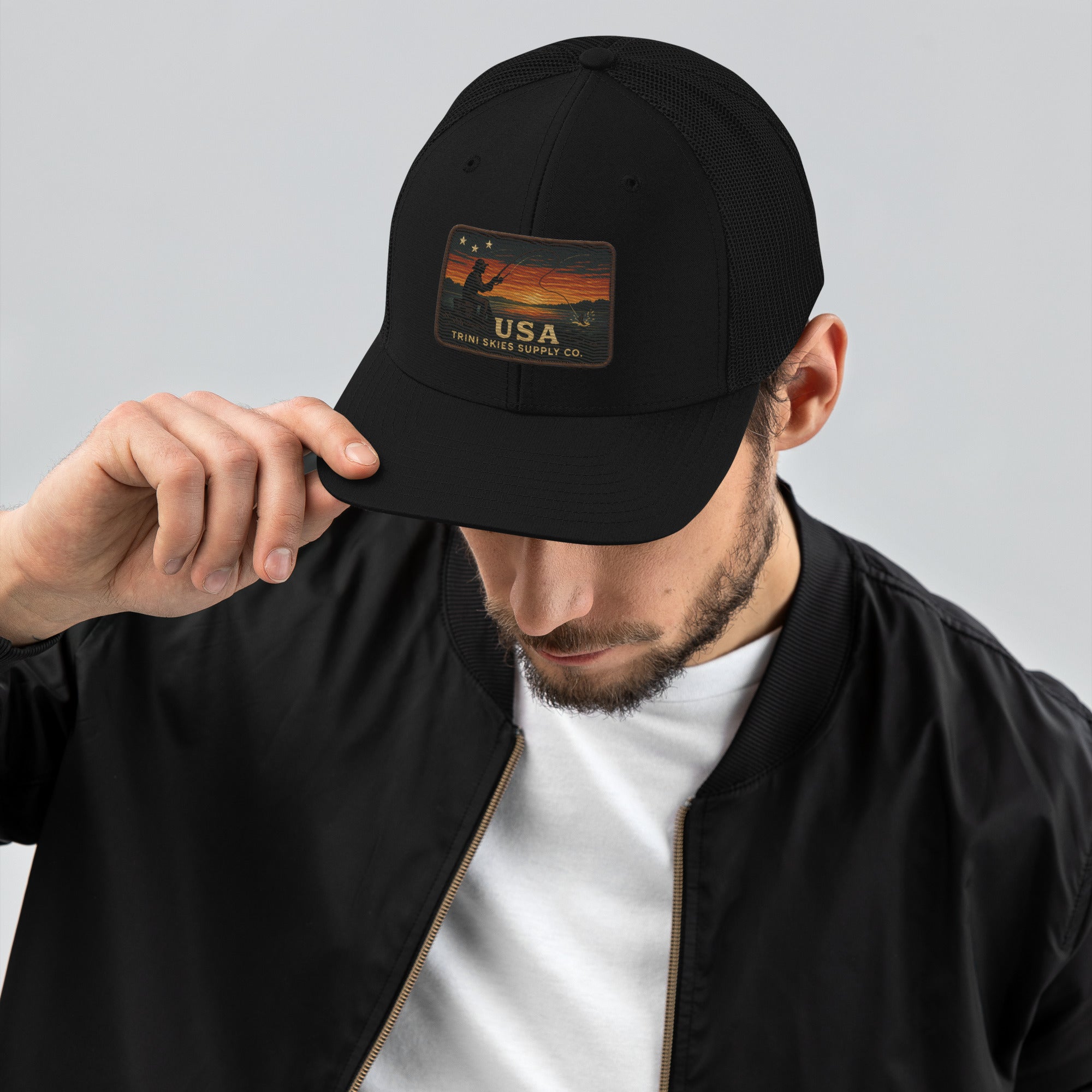 Heritage Waters USA Patch Hat – Richardson 112 Trucker Cap | Patriotic Fishing Hat | Trini Skies Supply Co. Outdoor Vintage Snapback - Triniskies