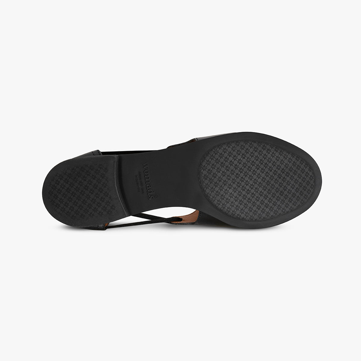 Jet Black Peep Toe Sandals - Womads Leather Flats for Women - Triniskies