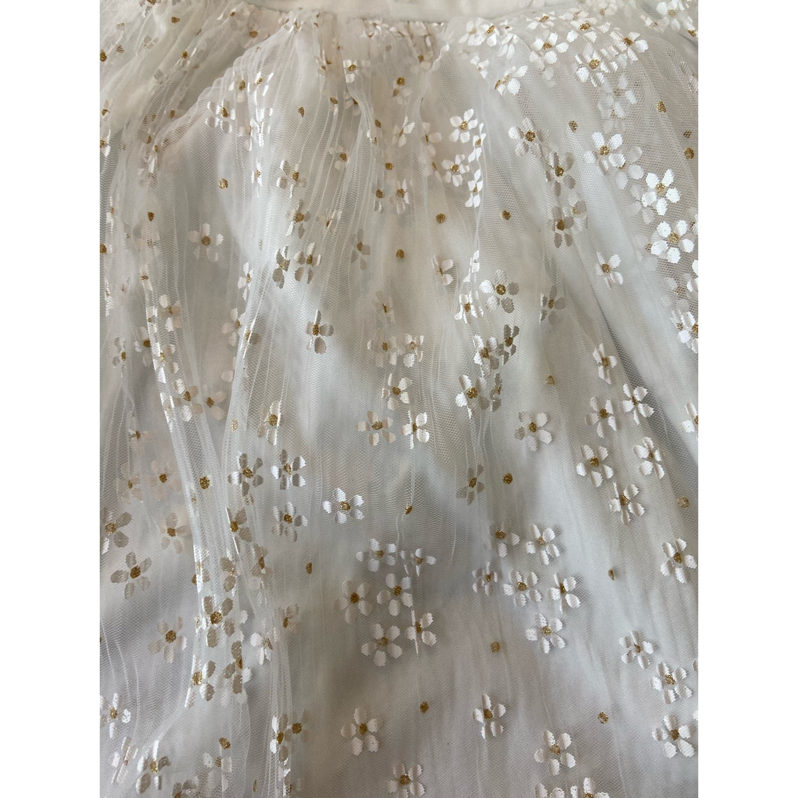 Lulus Daisy Floral Tulle Twist Back Skater Mini Dress White Size XS WD28 - Triniskies