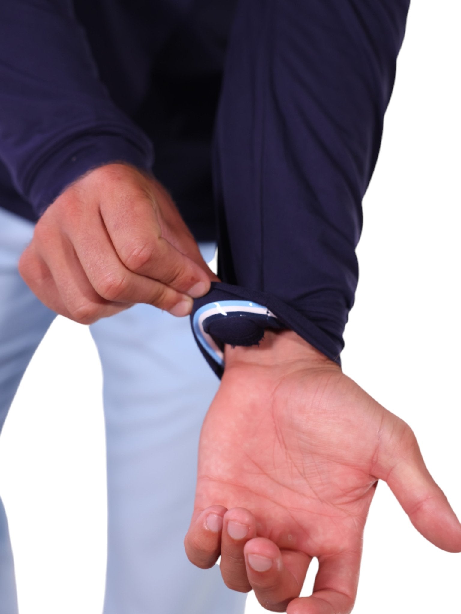 Men’s Performance Quarter Zip Pullover – Moisture Wicking SPF 50, Slate Blue - Triniskies