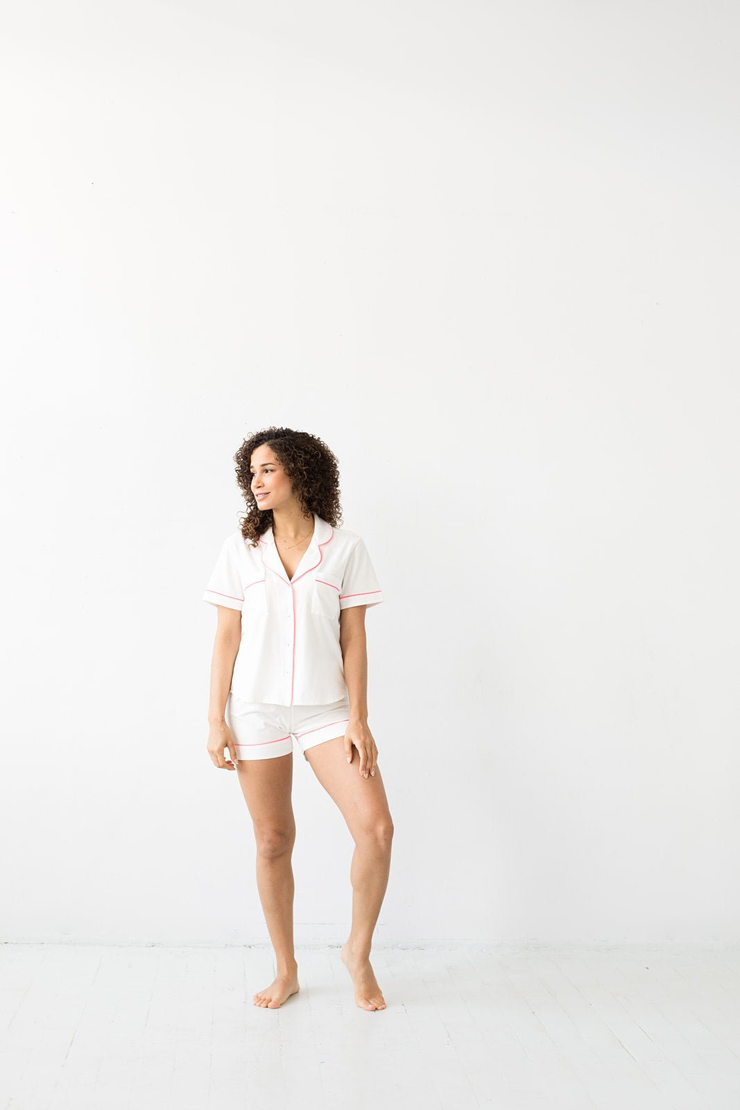 SALUA Classic Luxury Shorties Pajamas | Brushed Pima Cotton | Women’s Sleep Set - Triniskies