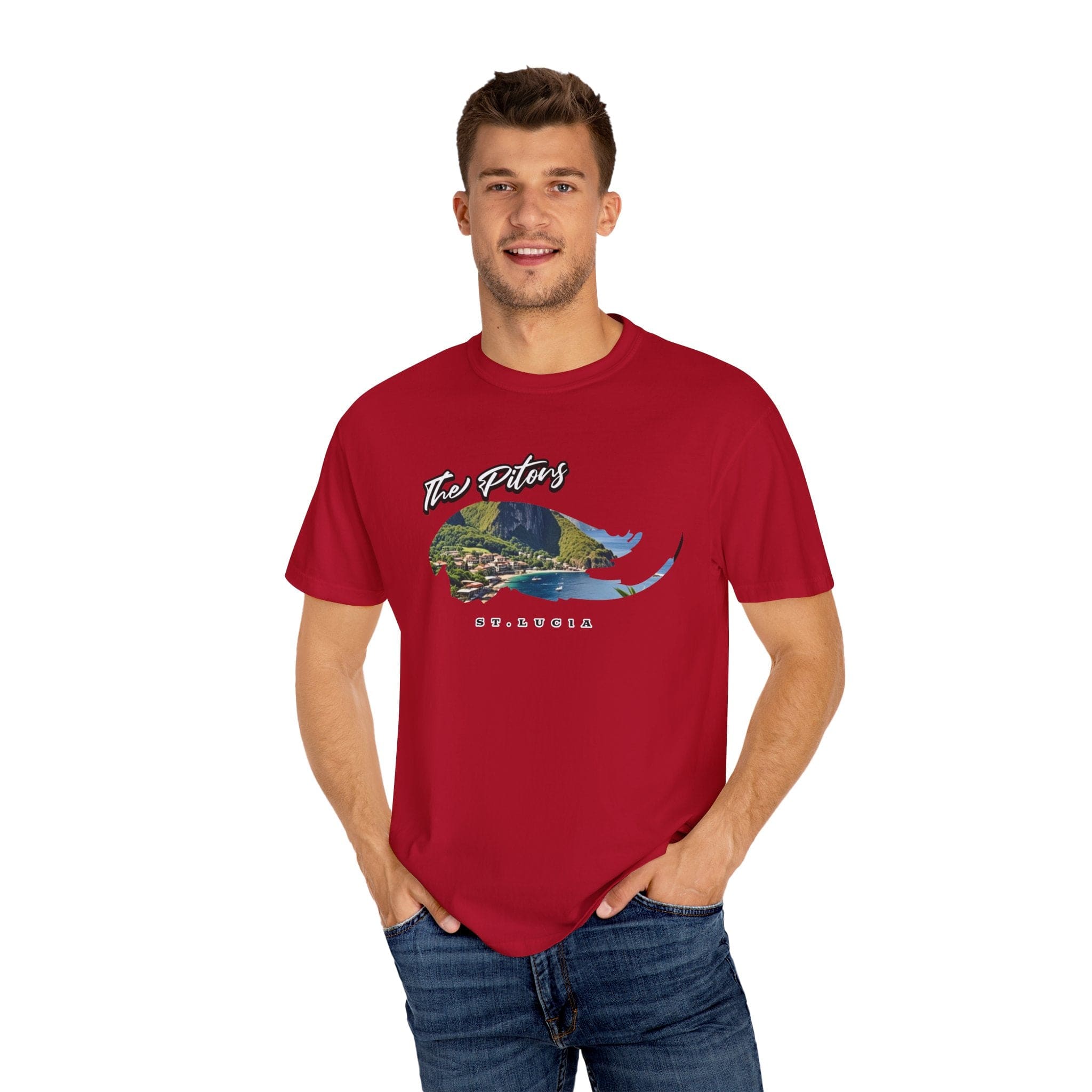 The Pitons, St. Lucia T-Shirt Comfortable Casual Travel Outdoor Adventure Shirt - Triniskies