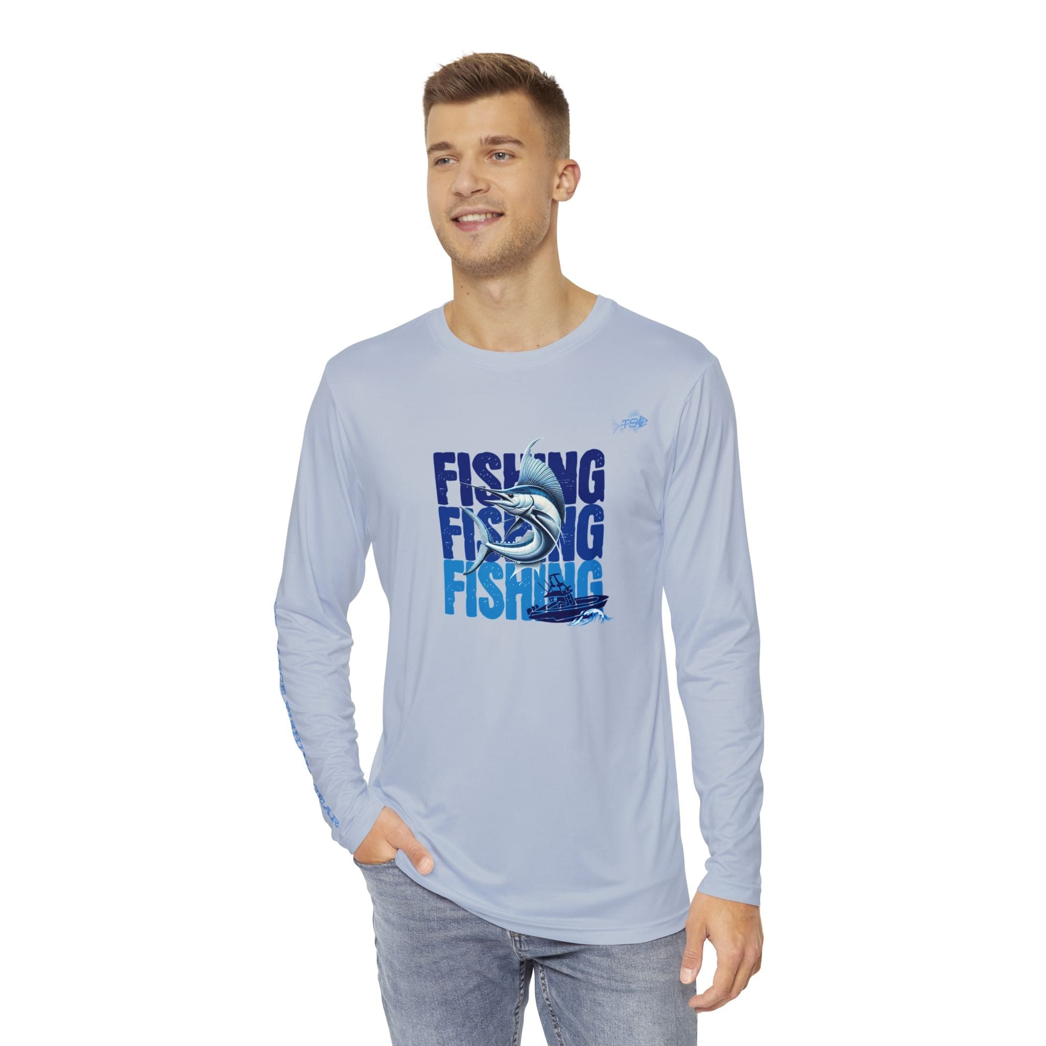 TS Sport Fishing Unisex Long Sleeve Performance Shirt, 100% Polyester, Moisture - Wicking Activewear (GREY). - Triniskies