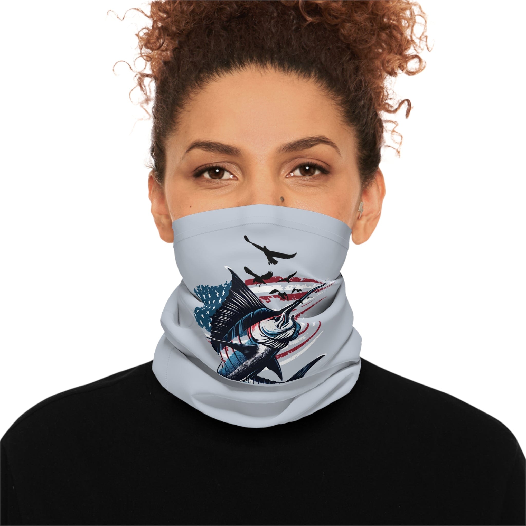 USA Sport Fishing Lightweight Neck Gaiter, 100% Moisture - Wicking Polyester Microfiber (GREY) - Triniskies