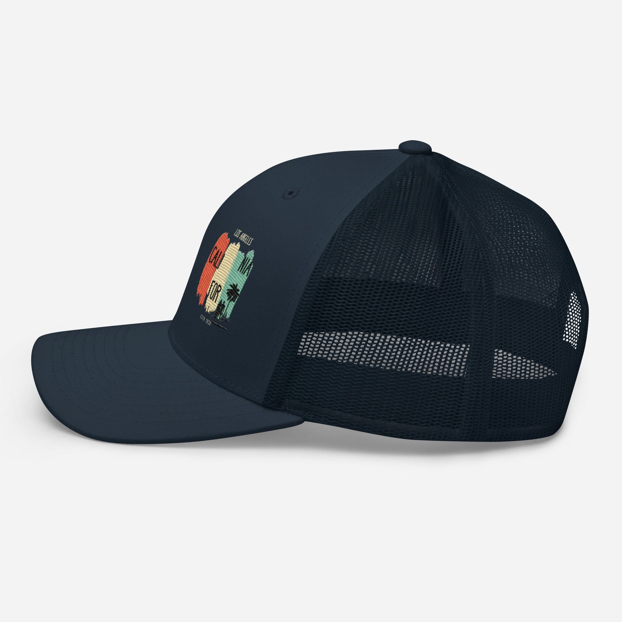 West Coast Los Angeles Embroidered Snapback Trucker Hat, Adjustable Mesh Back Cap - Triniskies