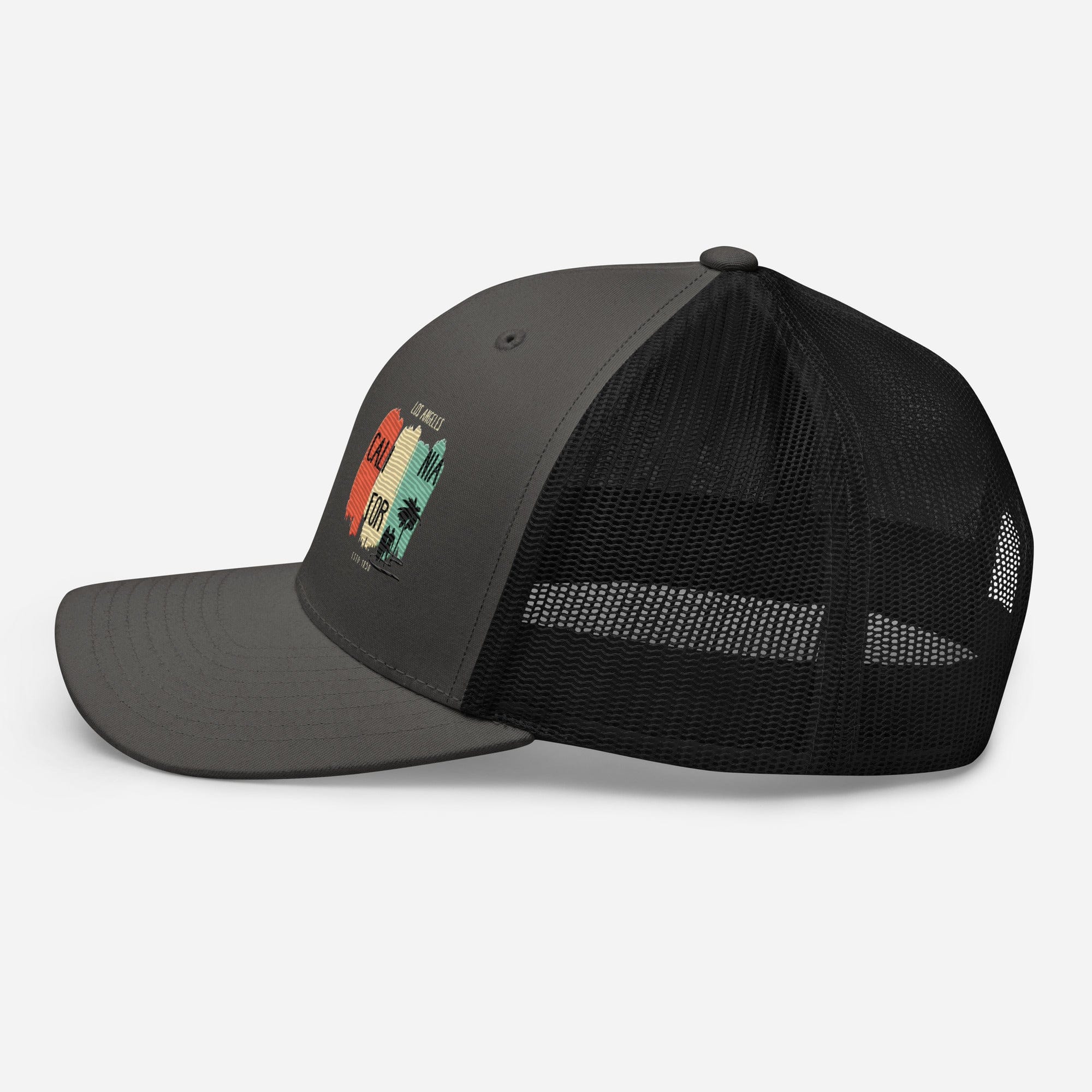 West Coast Los Angeles Embroidered Snapback Trucker Hat, Adjustable Mesh Back Cap - Triniskies
