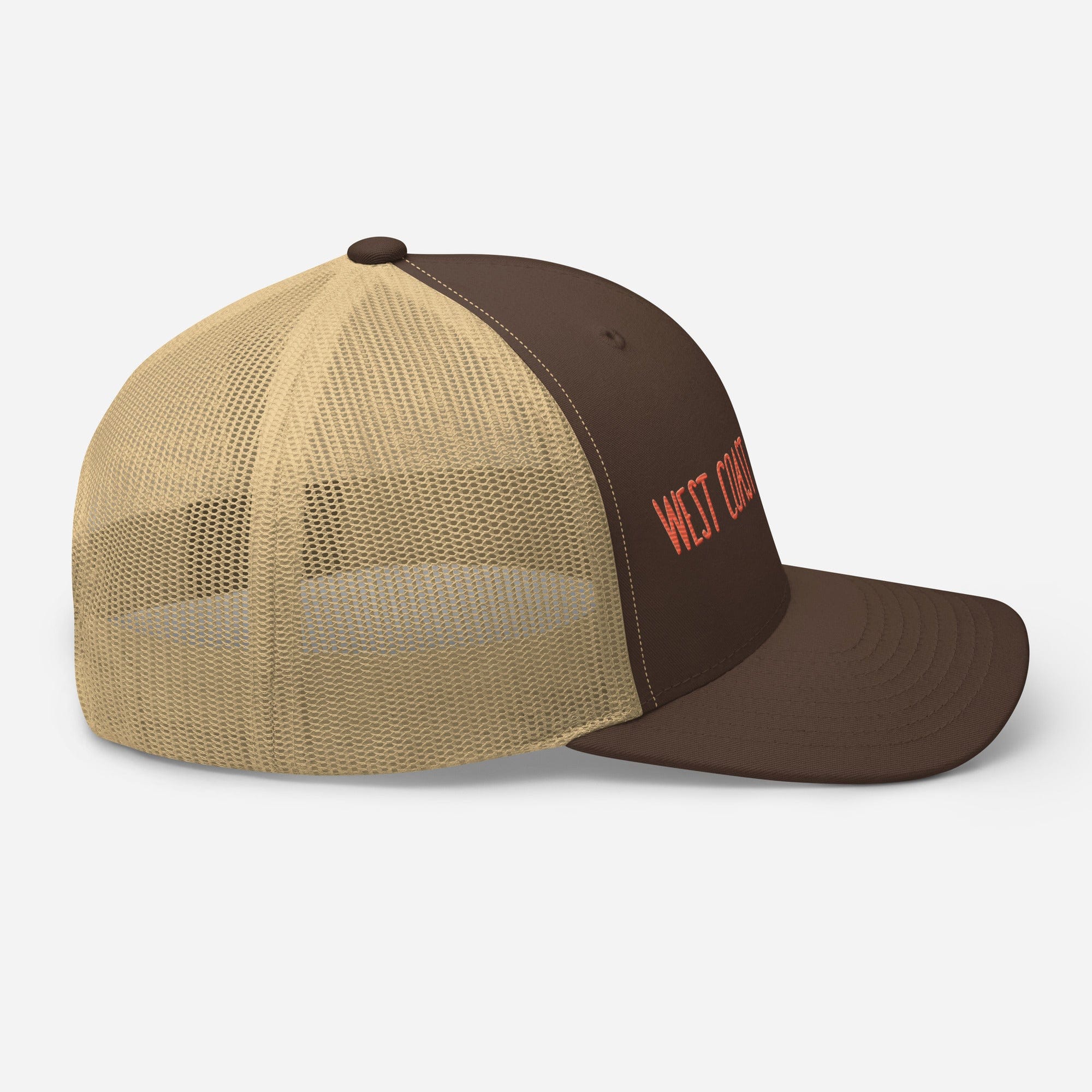 West Coast Los Angeles Embroidered Snapback Trucker Hat, Adjustable Mesh Back Cap - Triniskies